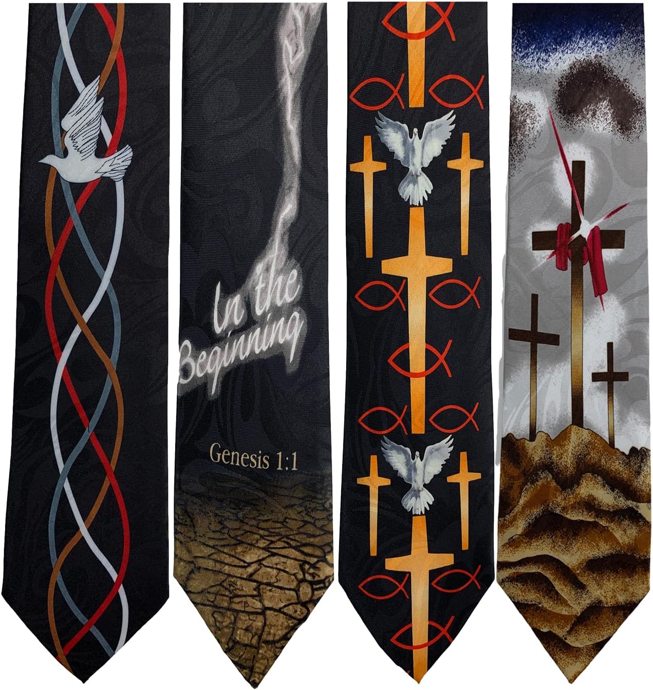 Steven Harris Pack Of 4 Mens Christian Religious Neckties