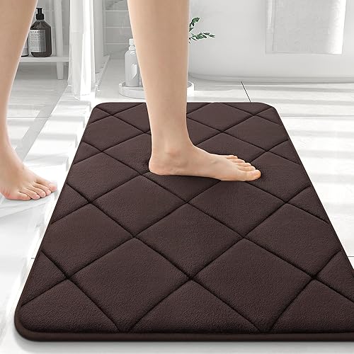 Miniatura 98 de OLANLY Tapete de baño de espuma viscoelástica de 24 x 16 pulgadas, ultra suave y absorbente, lavable a máquina, cómodo tapete de baño para suelo de