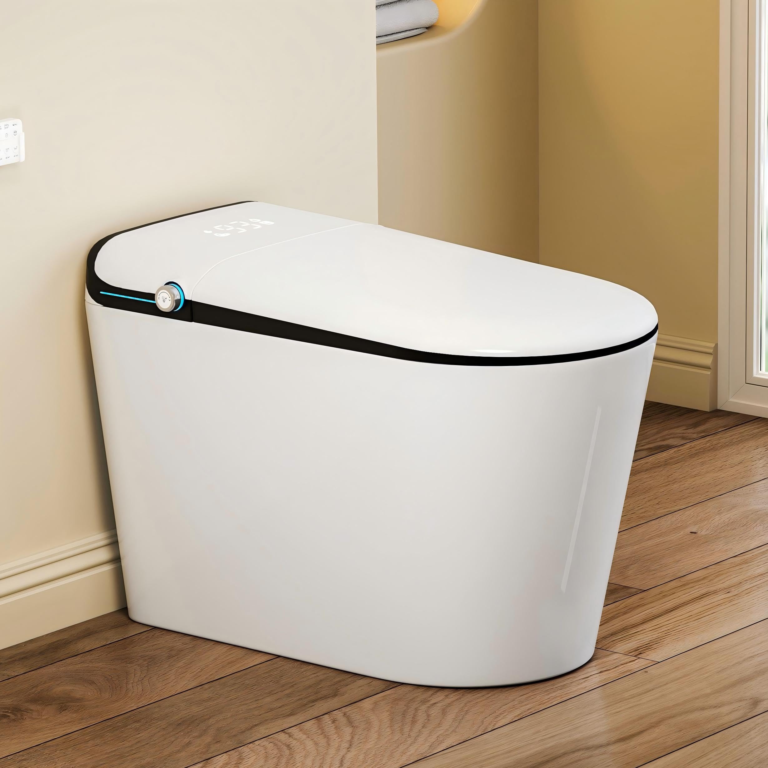 Eridanus One Piece Smart Bidet Toilet, Auto Lid, Wash &amp; Dry, White Black