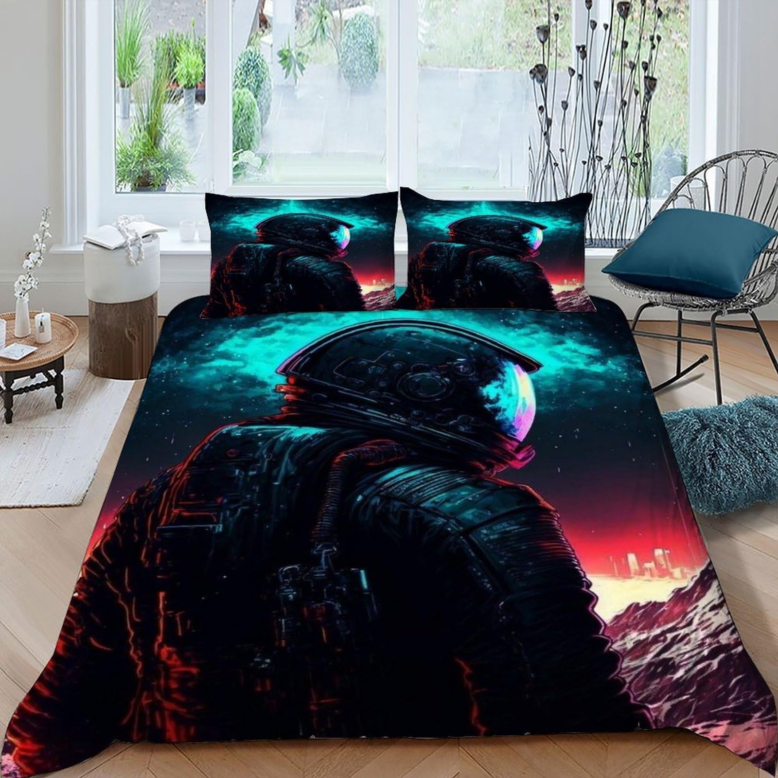 Housse de couette galaxie en microfibre respirante avec fermeture éclair pratique