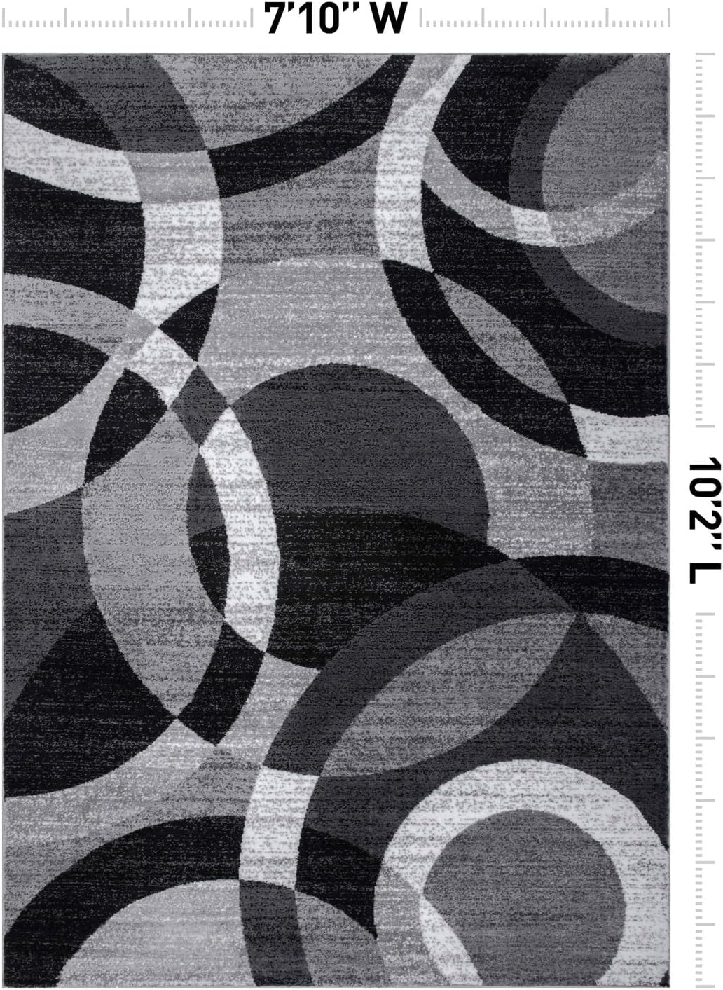 Rugshop Contemporary Abstract Circles Perfect for high Traffic Areas of Your Living Room,Bedroom,Home Office,Kitchen Area Rug 7'10" x 10'2" Gray - Image 2