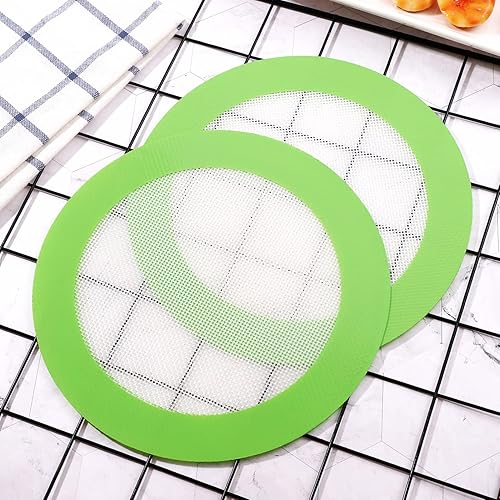 Miniatura 7 de Alfombrillas de silicona para hornear, paquete de 3 forros redondos antiadherentes de silicona para hornear, hojas de repostería reutilizables