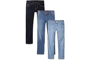 Girls' Basic Skinny Jeans 4-Pack, Jeans for Kids 10-12 Years Old