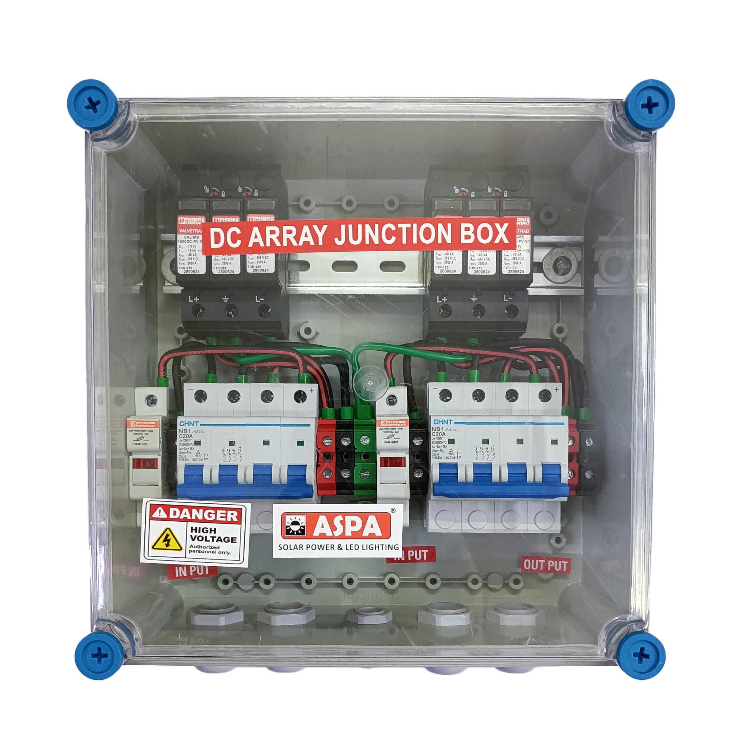 ASPA Solar DCDB 2 in 2 out 1000V 20A MCB SPD AJB DC Array