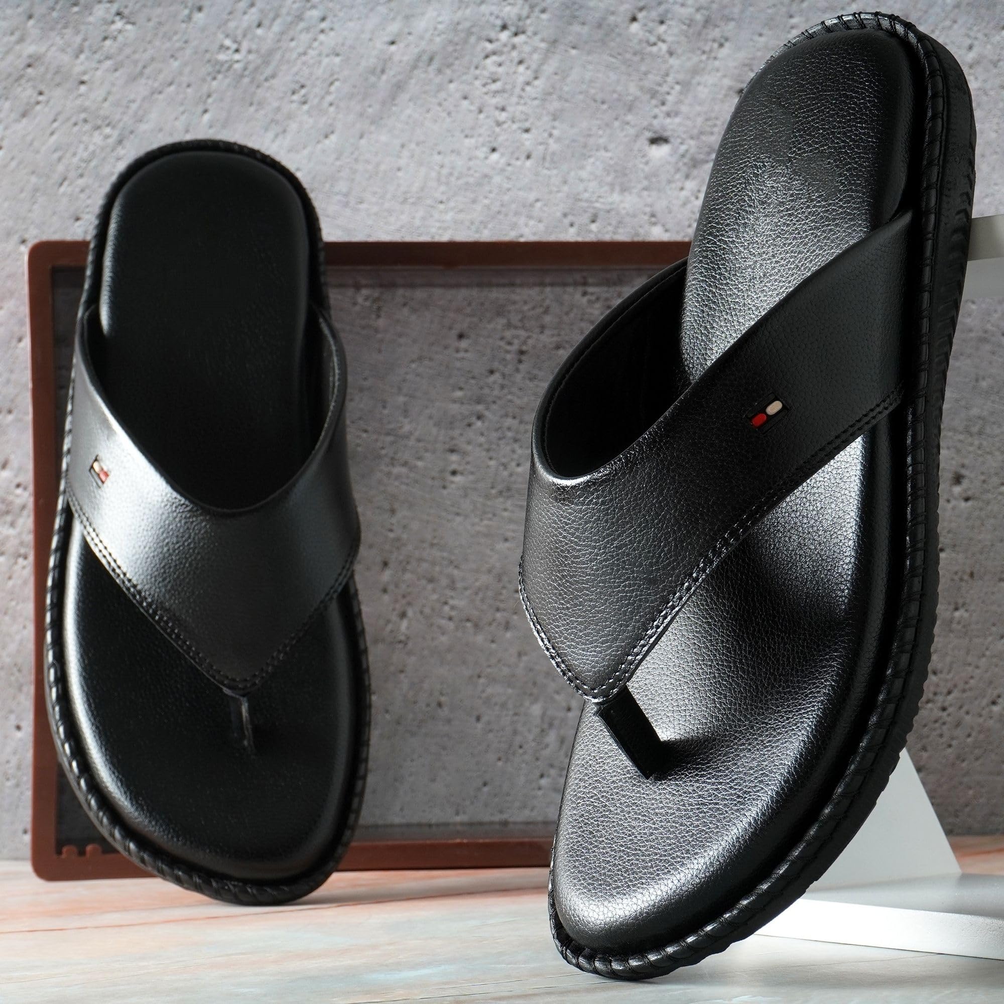 Feet King Men Flip-Flop Slipper, Black, Size 7, Casual, No Heel-image-28
