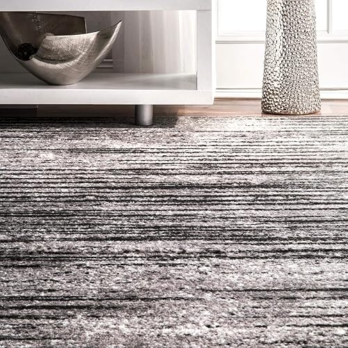 Miniatura 4 de nuLOOM Elsa Alfombra de pasillo desteñida, 2 pies 6 pulgadas x 6 pies, gris