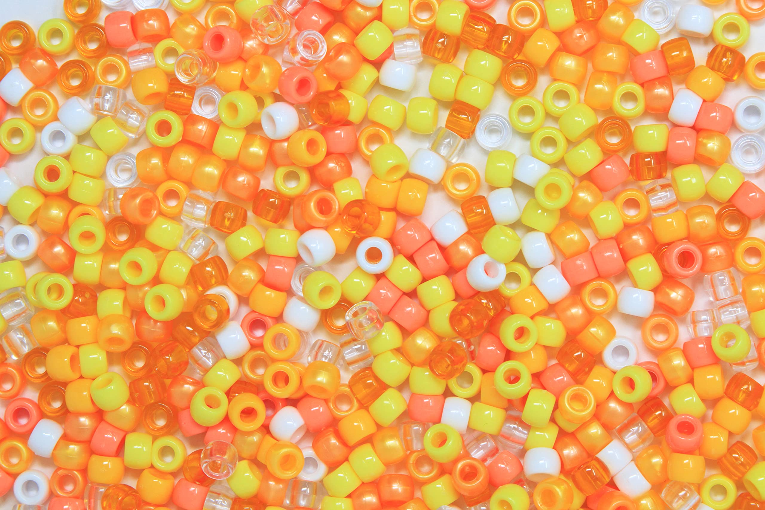 KOKOPremium Wholesale Beads, 6 x 9 mm Around 700pc, Multi-Colored Bracelet Cool Beads, Beads for Hair Braids, Beads for Kids Crafts, Plastic Beads, Hair Beads for Braids for Girls… (Yellow Mix)