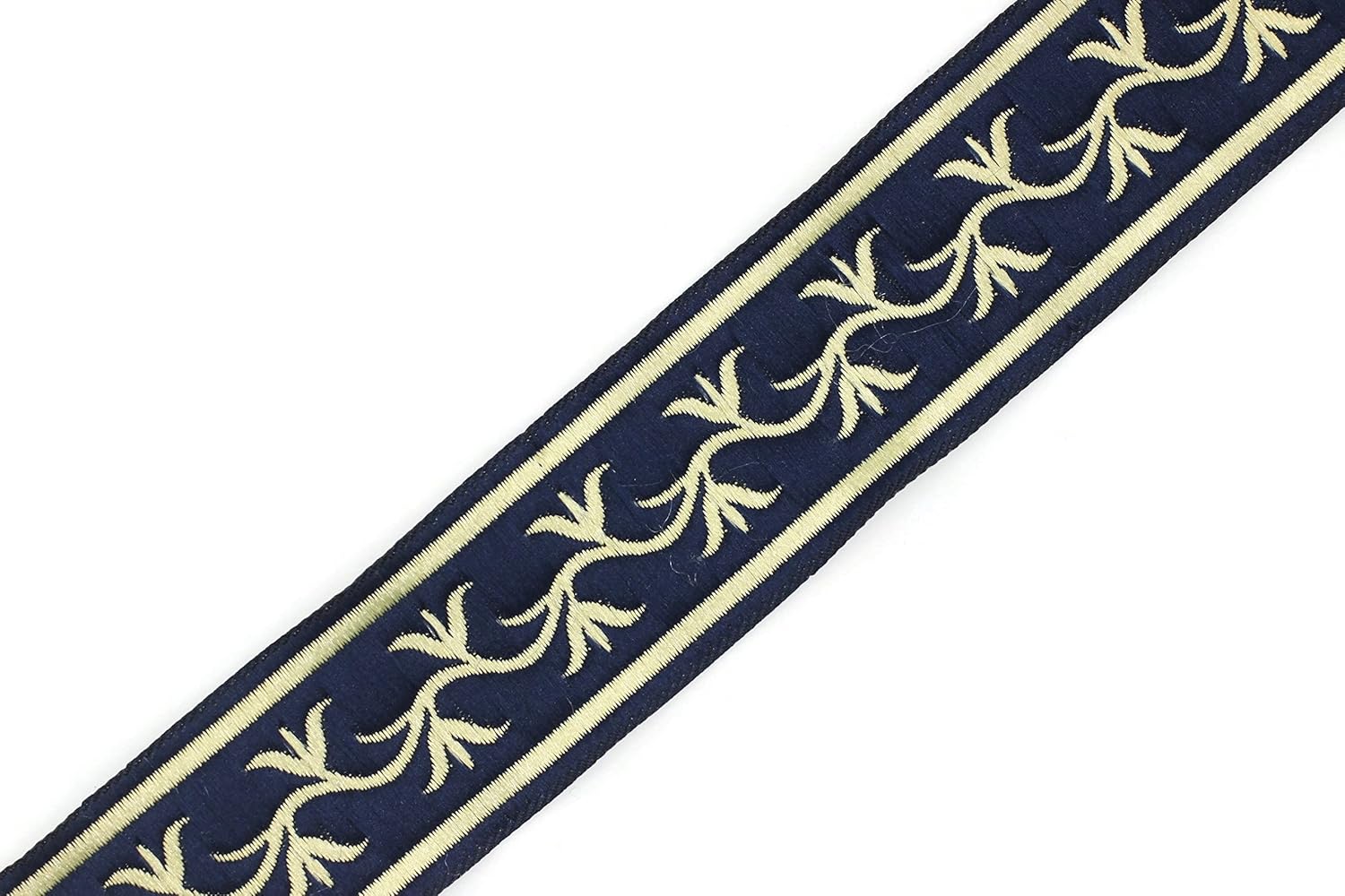 11 Yard Spool 1.37 inches Wide Royal Blue Gold Ivy Jacquard Ribbon Medieval Fabric Trim Gift Wrapping Wedding Party Decoration 35073