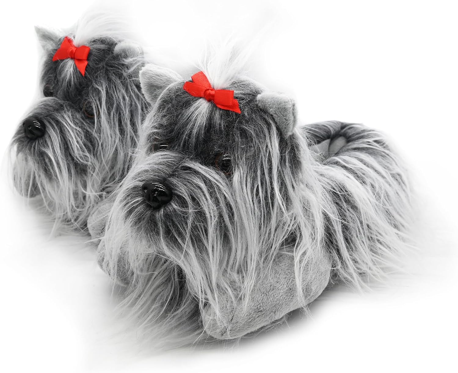 Onmygogo Fuzzy Winter Animal Dog House Slippers for Men and