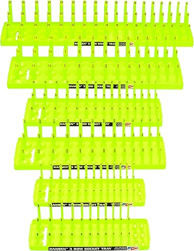 HANSEN Paquete de 6 soportes para enchufes de 3 filas, gris y naranja