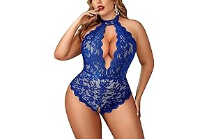 Plus Size Lingerie for Women - Enchanting Lace Bodysuit, Halter Teddy, and Babydoll Nightgown