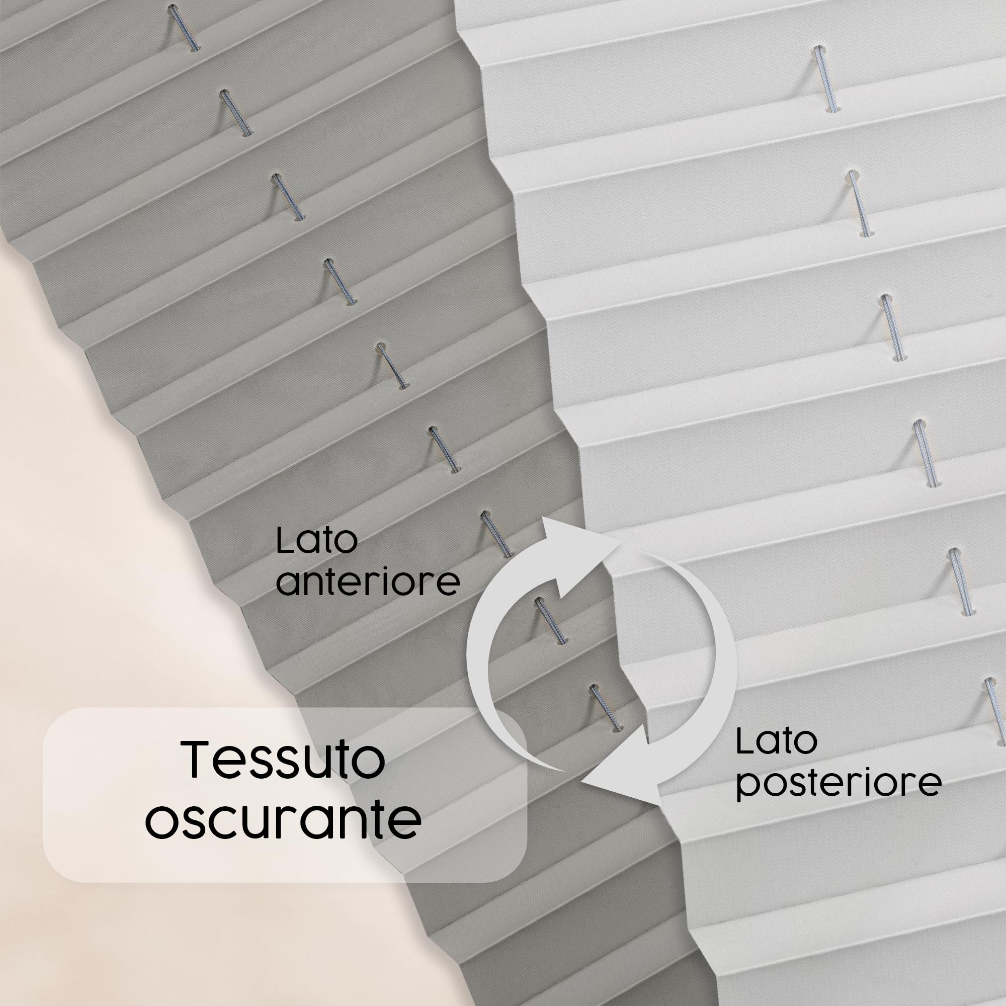 Concept Blinds - Tende Plissettate Oscuranti Personalizzabili – Installazione Senza Forare – Tessuto Oscurante – Per Finestre da 30-130 cm x 40-230 cm