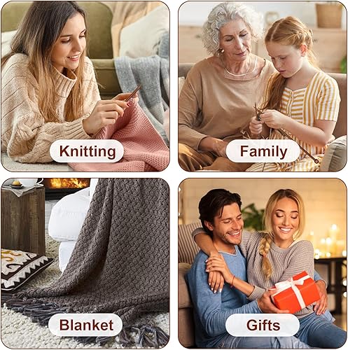 Miniatura 7 de Aeelike Juego de 18 pares de agujas de tejer de bambú, agujas de tejer de madera de 10 pulgadas, agujas de tejer de un solo punto con bolsa