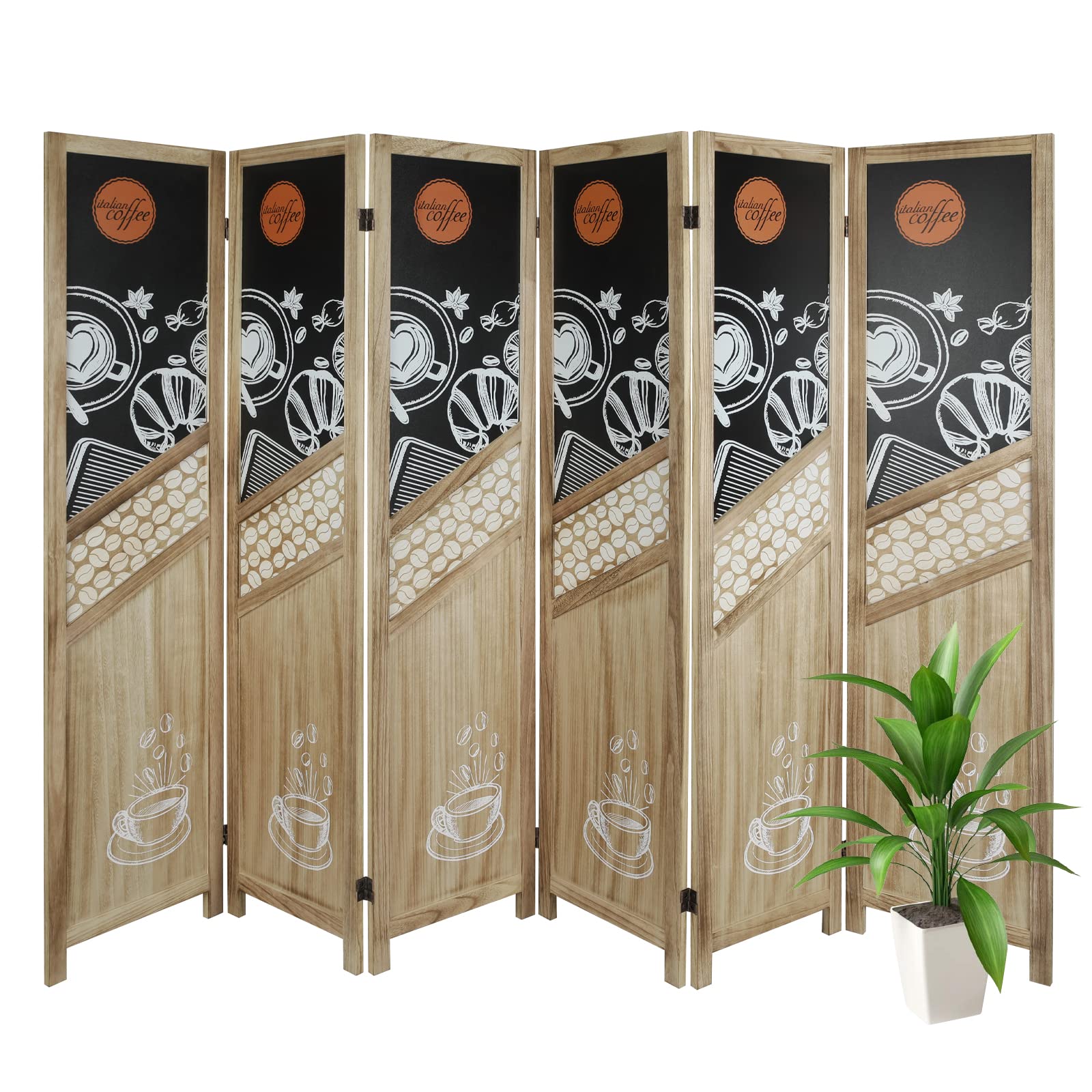 Buy Babion Room Divider 6 Panel, Louver Wood Room Divider, Partition
