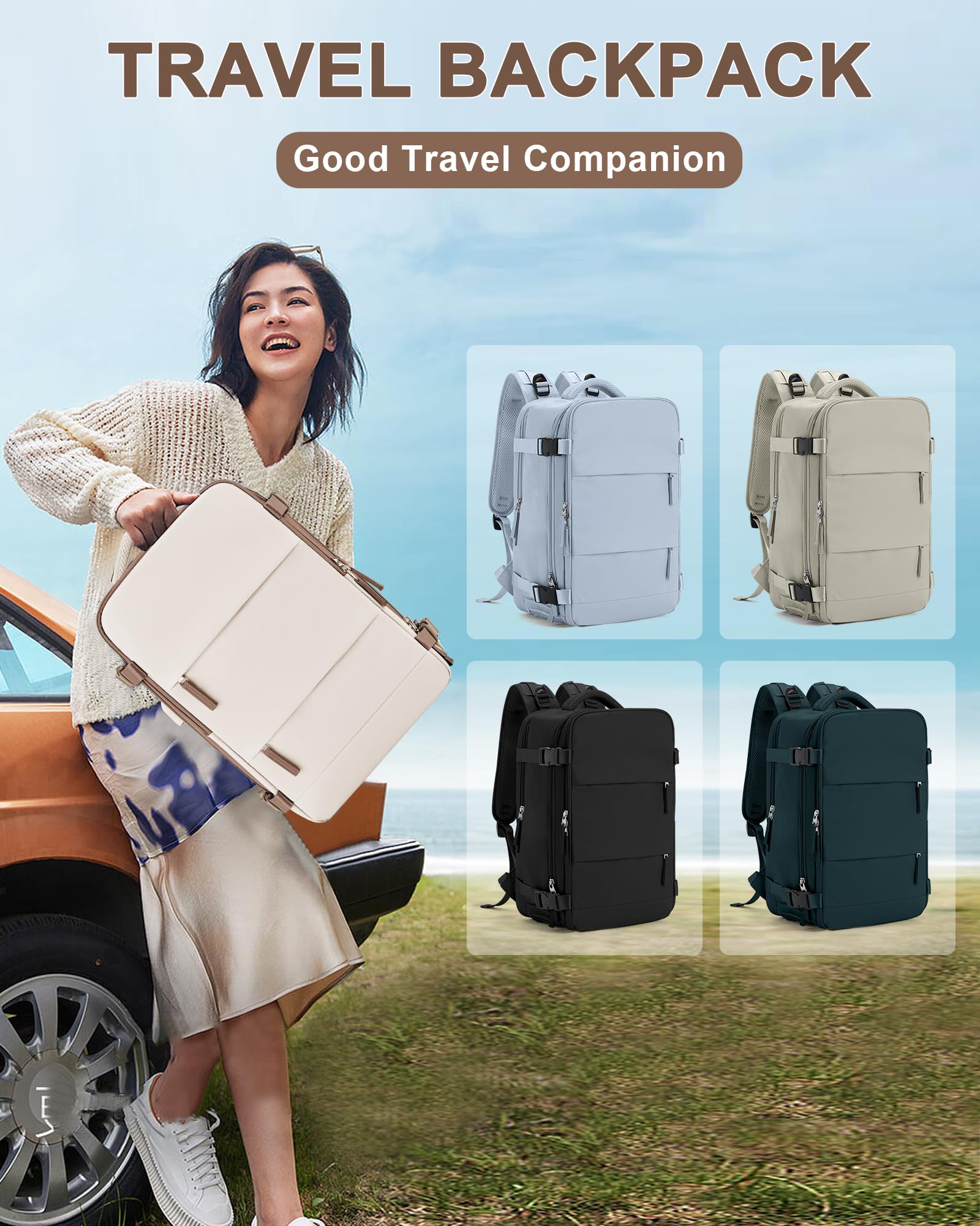 BJLFS Borse da Cabina per Ryanair 40x20x25 Bagaglio a Mano Zaino Borsa Zaino da Viaggio, Zaino da trekking,Zaino Easyjet 45x36x20,Zaino Casual per laptop da 14 pollici per scuola