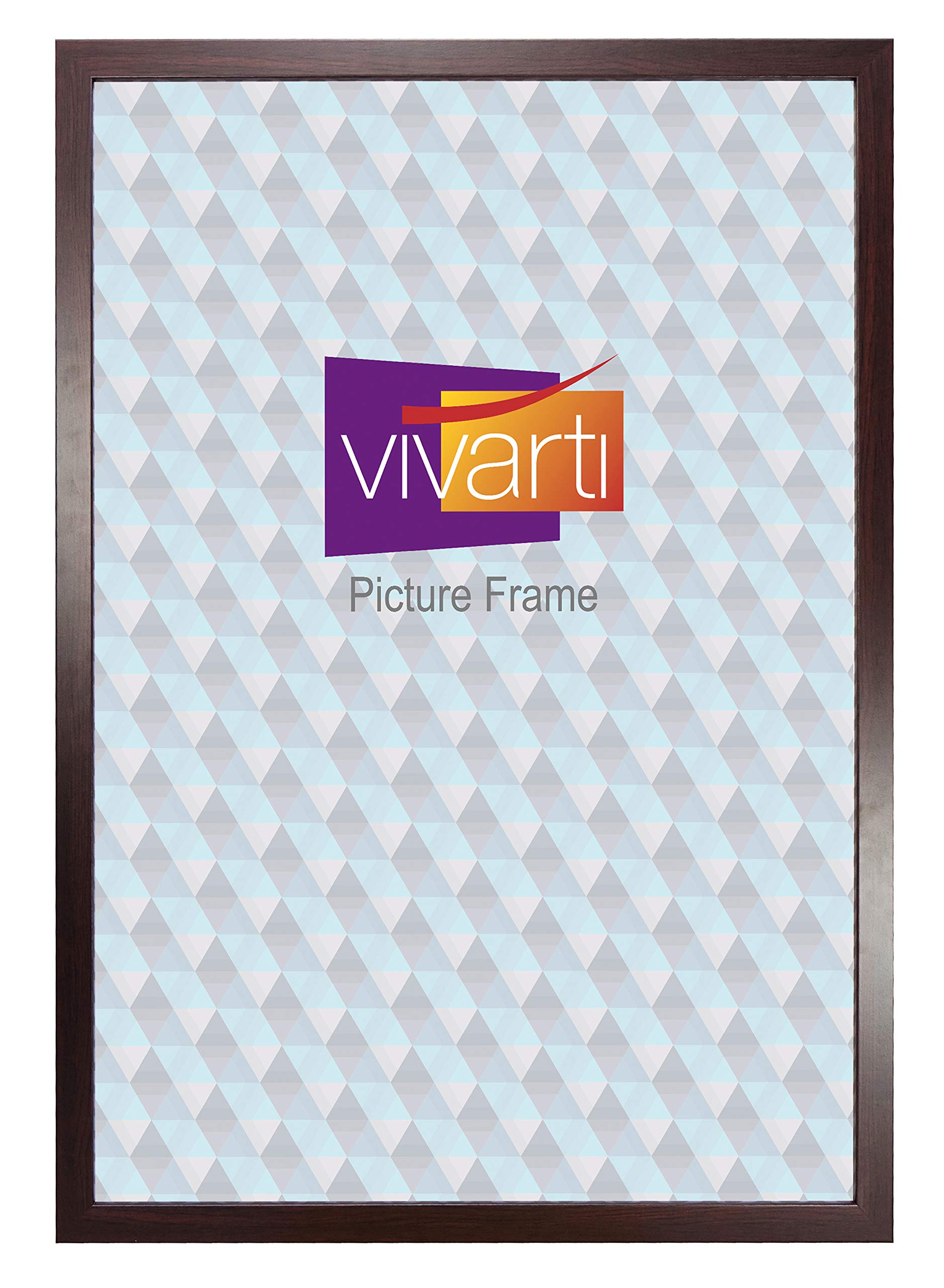 Vivarti Mahogany Finish Mahogany Dark Brown Picture Frame (Poster Size, 61 X 91.5 Cm) Portrait Or Landscape Photo Frame With Clear Styrene Sheet & Wall Mounted Hook For Photos, Pictures, Posters, Decor, Certificate Frame