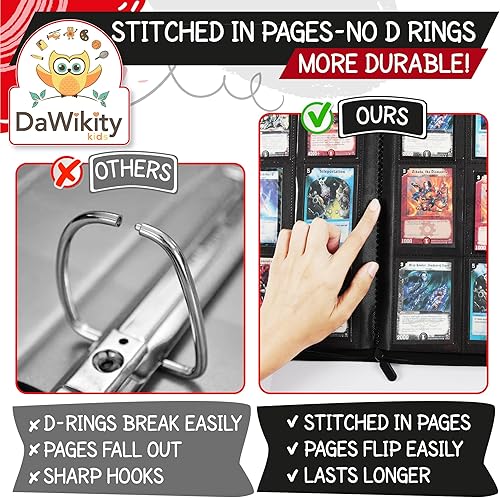 Miniatura 6 de Carpeta para tarjetas coleccionables de 9 bolsillos, fundas de primera calidad, capacidad adicional, almacenamiento seguro, construcción duradera