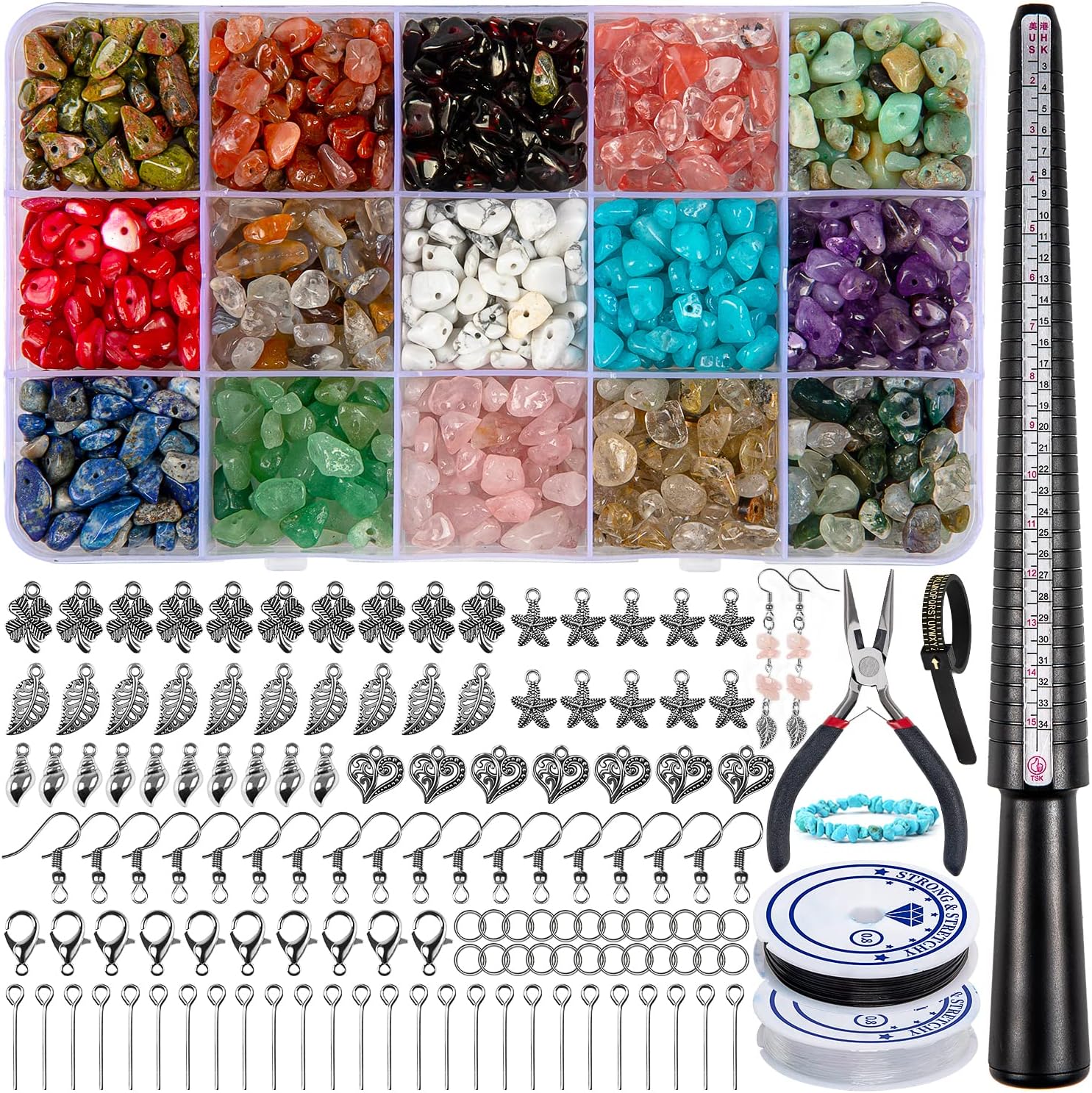 HONGTEYA 801 Pcs Crystal Jewellery Making Kit, Crystals for Jewellery