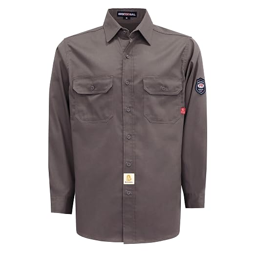 BOCOMAL FR Shirts 6.25oz Lightweight Welding Shirts Flame Resistant Men's Fire Retardant Shirt