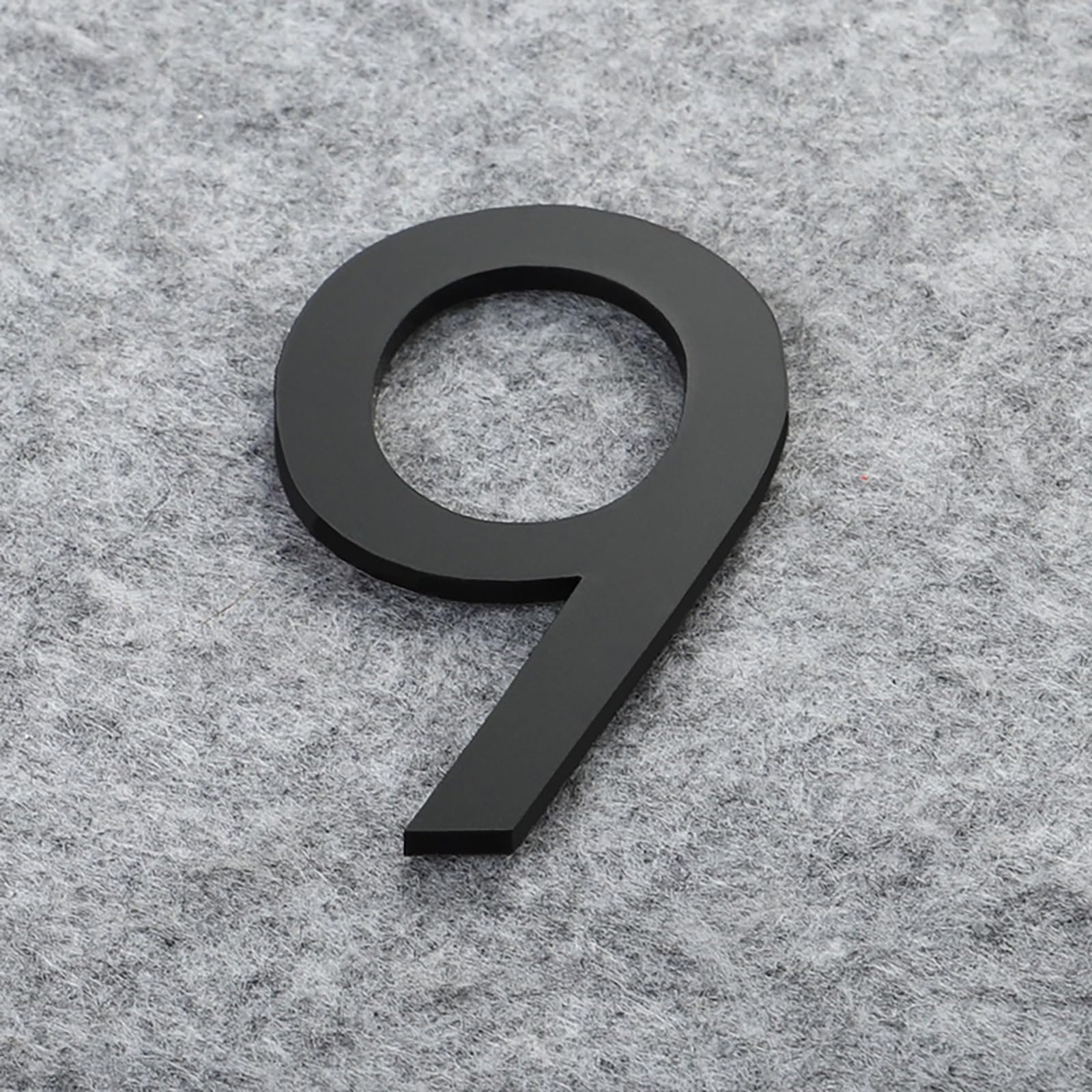 Self Adhesive House Numbers Stickers 2/3/4 Inch Modern Acrylic Door Number Gold/Silver/Black/White Address Mailbox Sign, for Wall Decor Hotel Apartment Cafe Room Yard Office Garden Street(Black 9,3In)