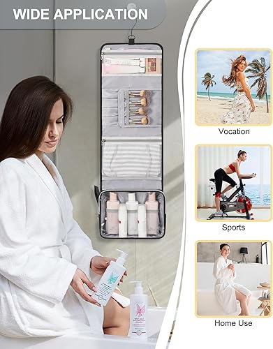 Miniatura 65 de Neceser colgante de viaje para hombres y mujeres, kit de viaje, bolsa de afeitar, impermeable, organizador de maquillaje para baño, ducha, azul