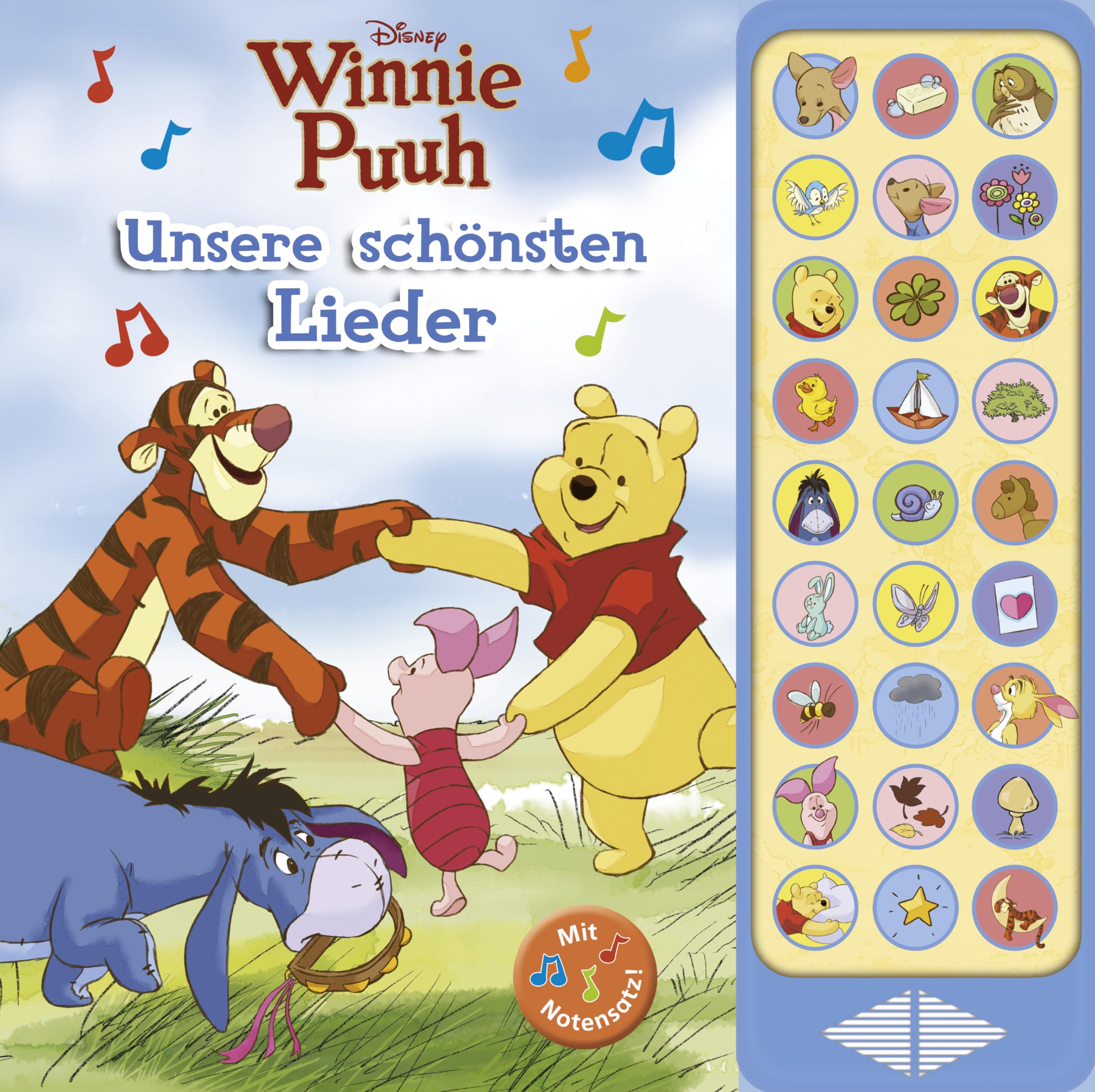 Disney Winnie Puuh: Unsere schönsten Lieder - 27-Button-Soundbuch: 27 bekannte Kinderlieder zum Mitsingen