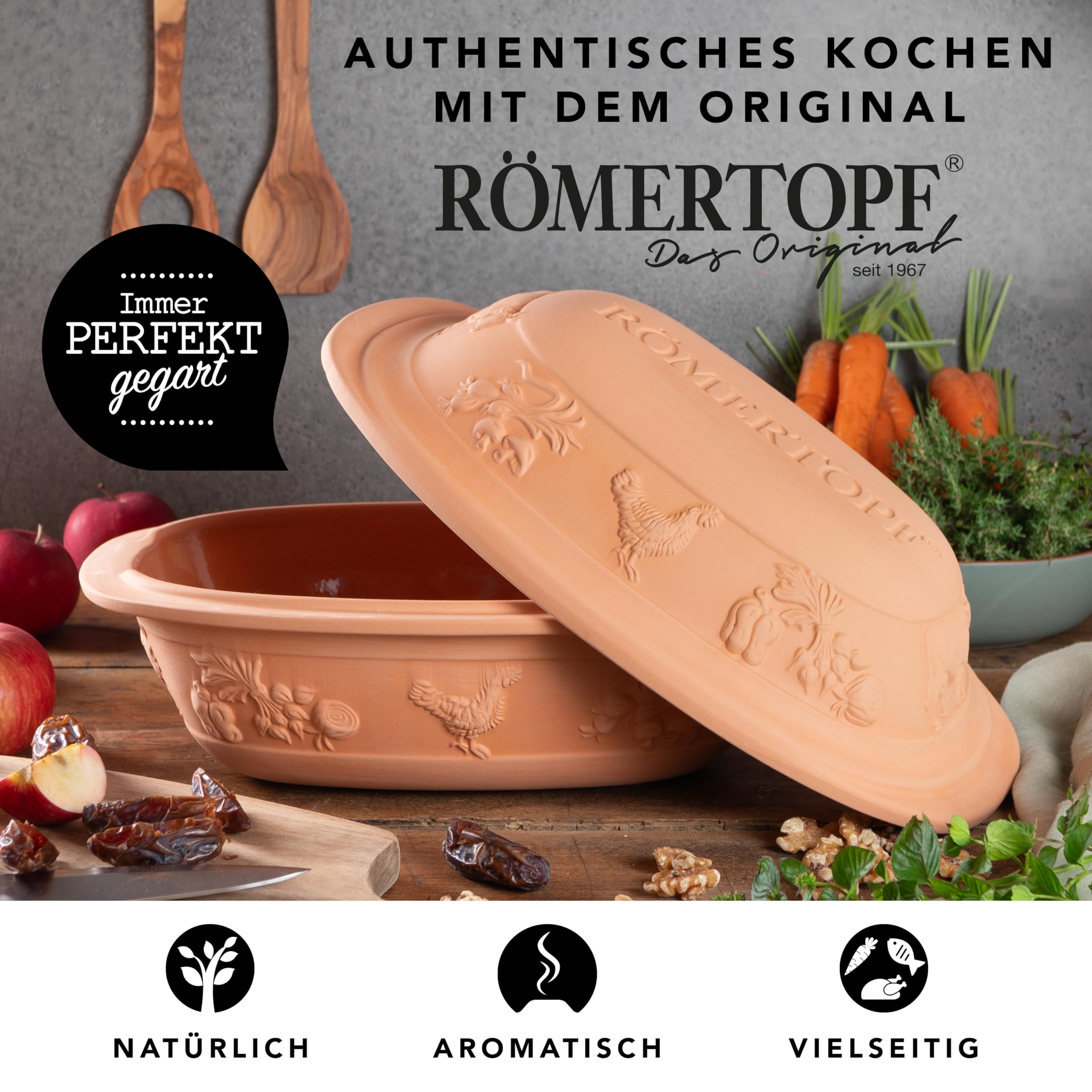 Acan Tradineur Set 3 Casseruole In Terracotta Refrattaria 14 Cm - Adatte A Forno E Piano Vetroceramico
