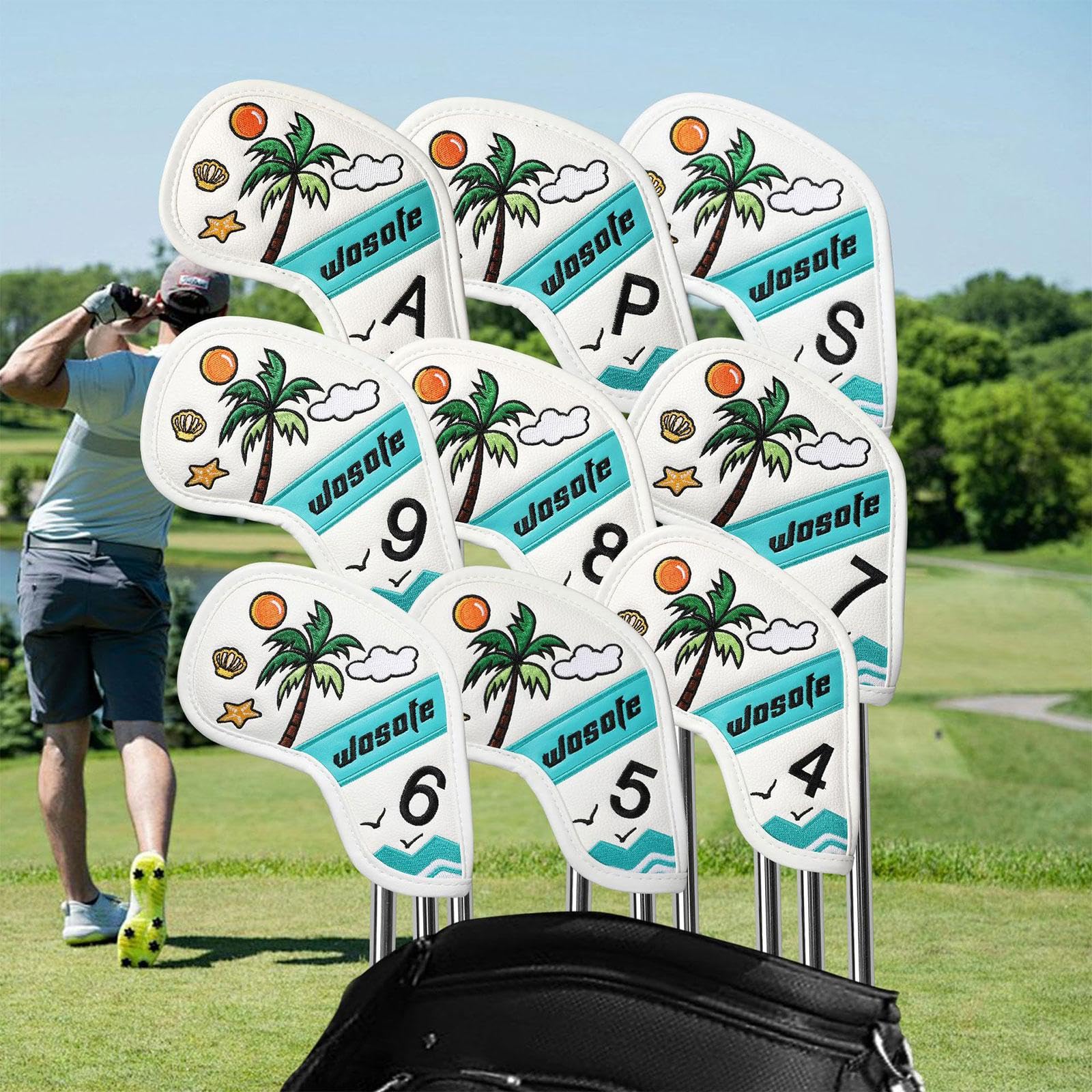 9X Golfschlägerhüllen, Schutzhüllen für Golfschläger, Trainingsausrüstung, PU Schutz für