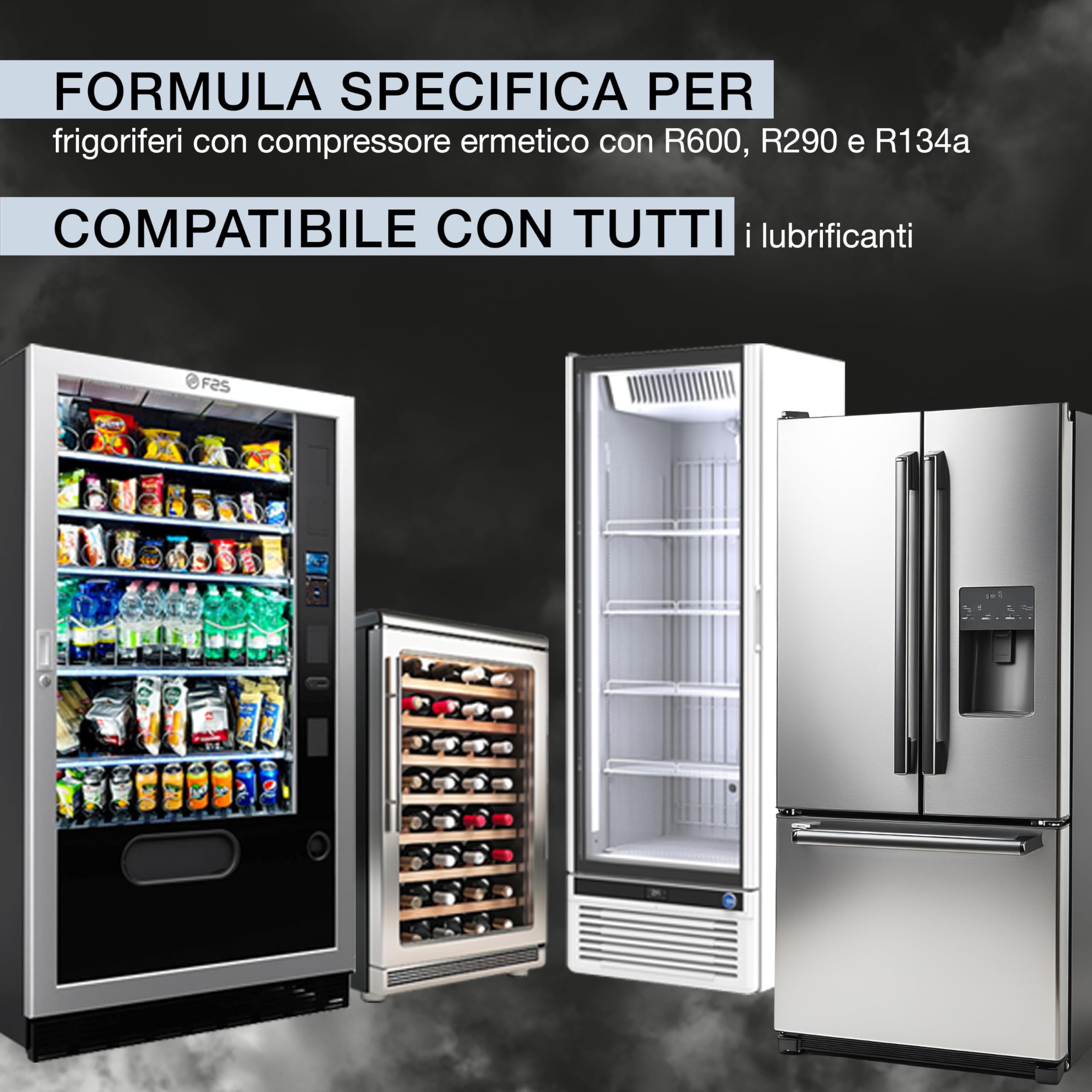 ERRECOM Extreme White - 6 x 12 ml, Turafalle per Frigoriferi con compressore ermetico e con R600 - R290 – R134a, include adattatore 1/4 SAE