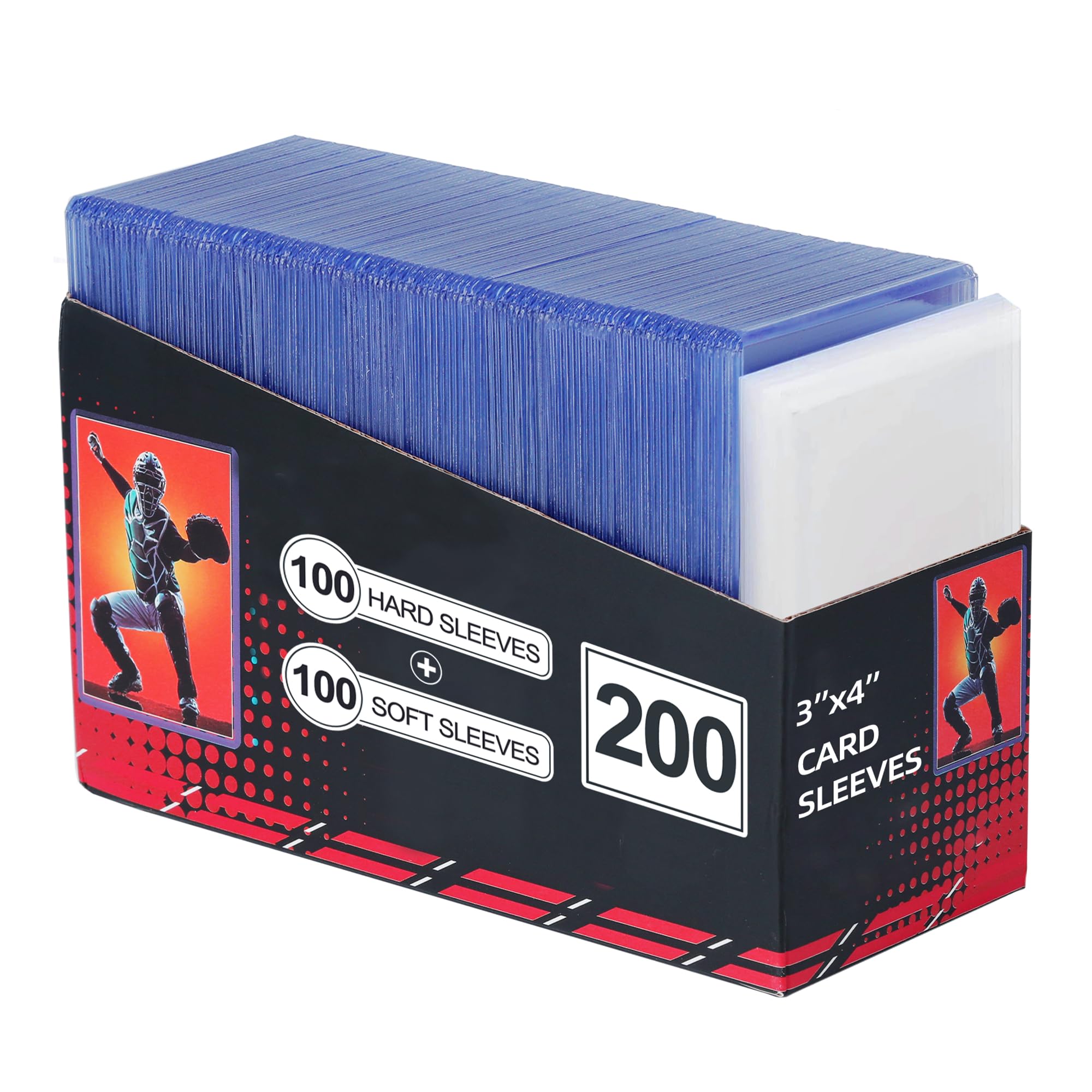 Btlwpy 200-Pack Clear Hard Sleeves + Penny Sleeves