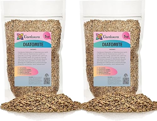 Tierra de diatomeas (diatomita) Aditivo de suelo -10 cuartos de galón - Ayuda al drenaje  Crea estructura del suelo para raíces - (2 bolsas de 5