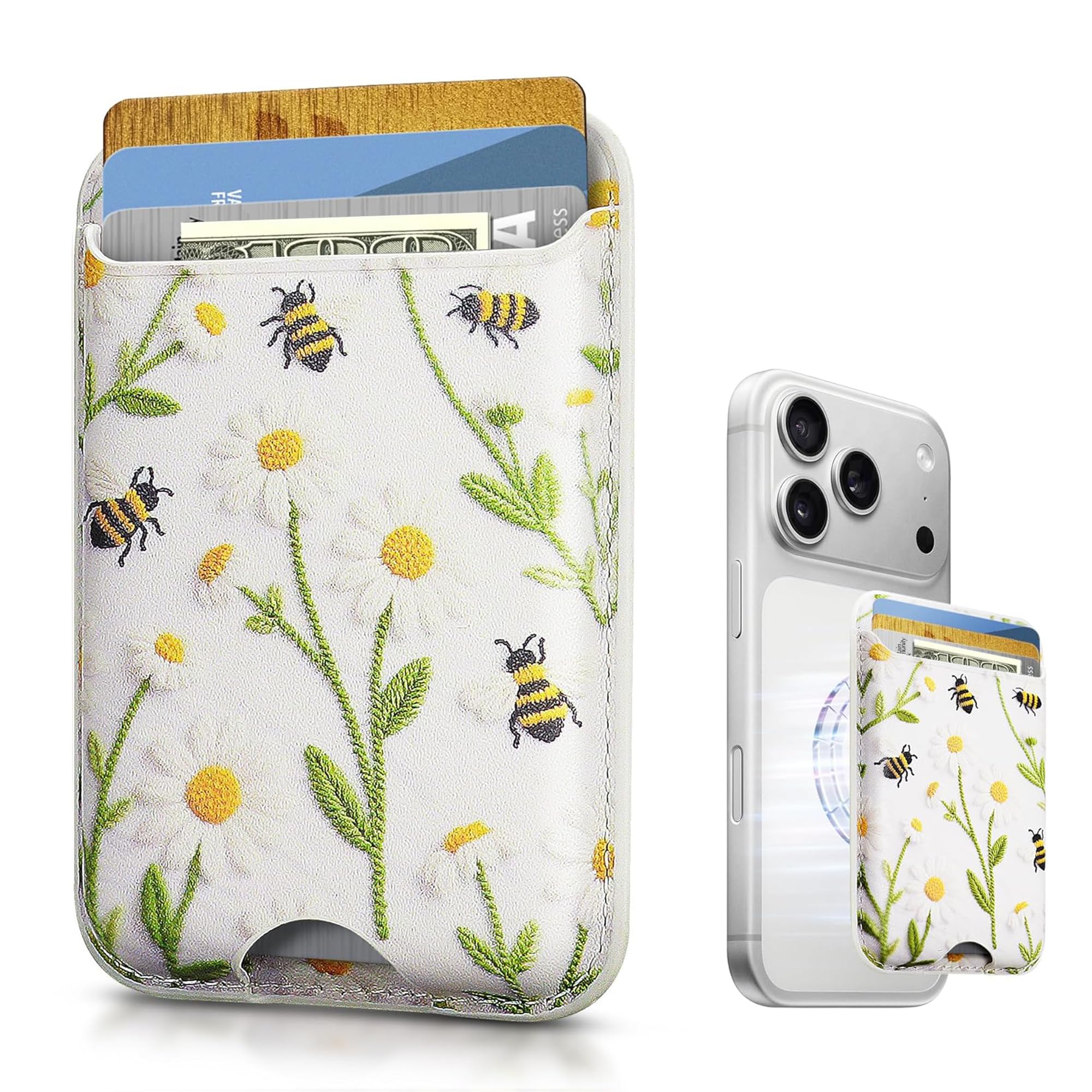 KPNEOL Magnetic Mag-safe Wallet Cell Phone Card Holder for Phone Case