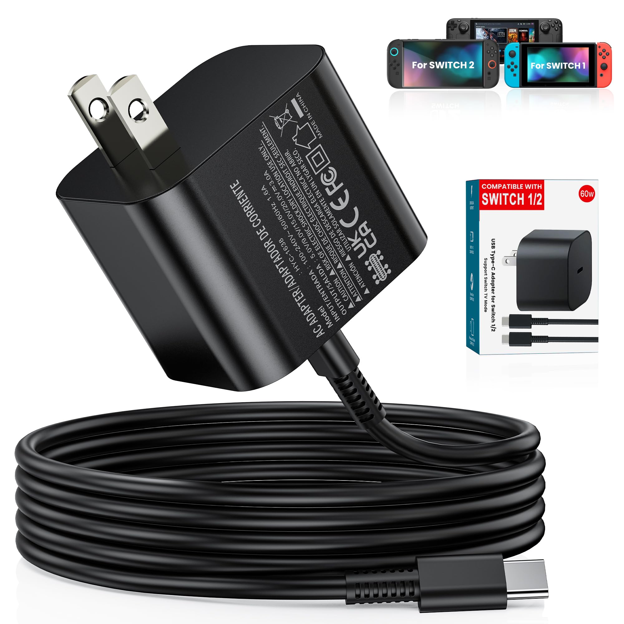 Nintendo Switch 2 本体+充電器 Amazon.com: Switch 2 Charger - 60W Charger Compatible with