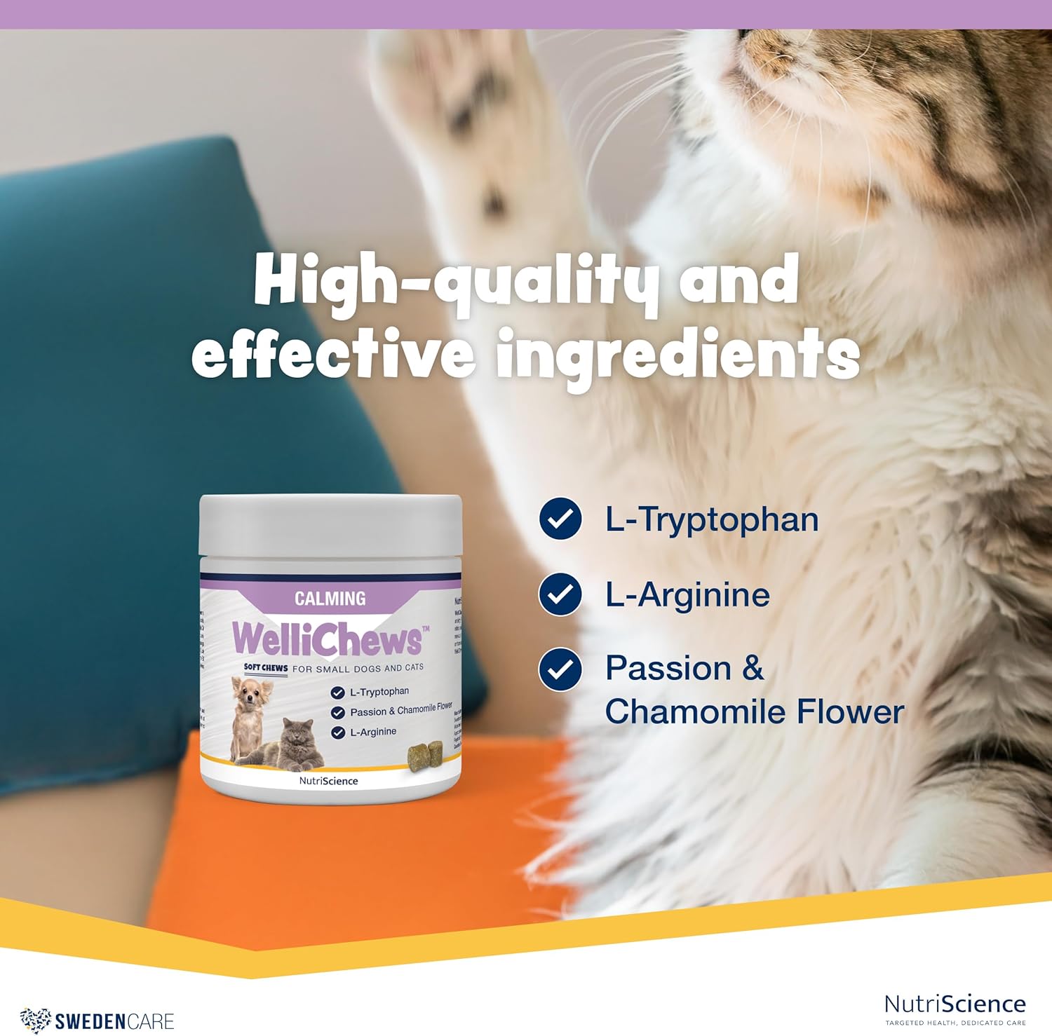 Wellichews Calming Chews For Dogs and Cats - Seperation Anxiety Relief for Dogs - Puppy, Small Dog & Cat Calming Treats for Chronic or Acute Anxiety & Behaviour Problems 5