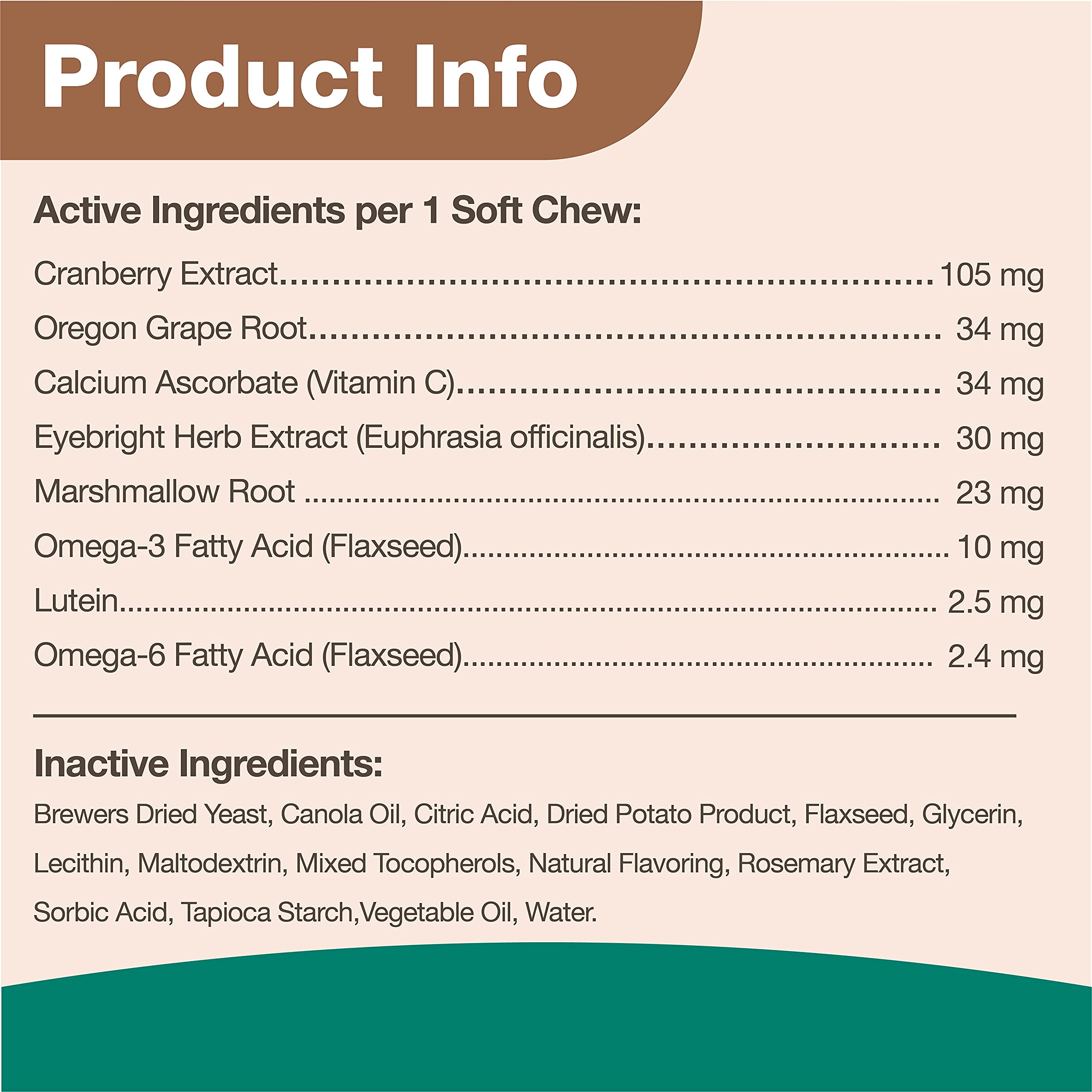 NaturVet Tear Stain Plus Lutein Eliminates Unsightly Tear Stains Enhanced with Cranberry