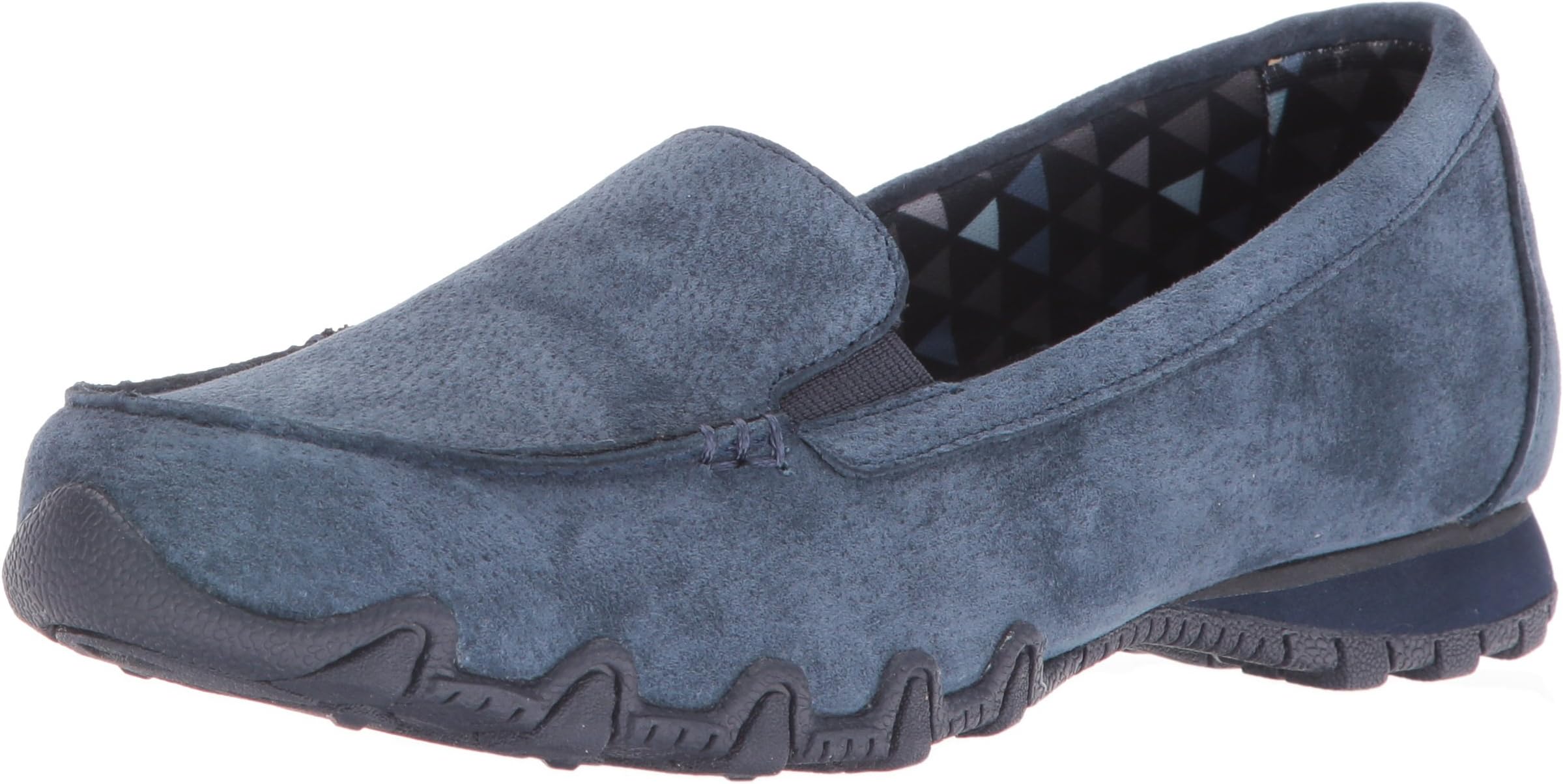 Skechers Women's Bikers Pedestrian Memory Foam Slip-On Moccasin,8.5 W US,Navy Suede