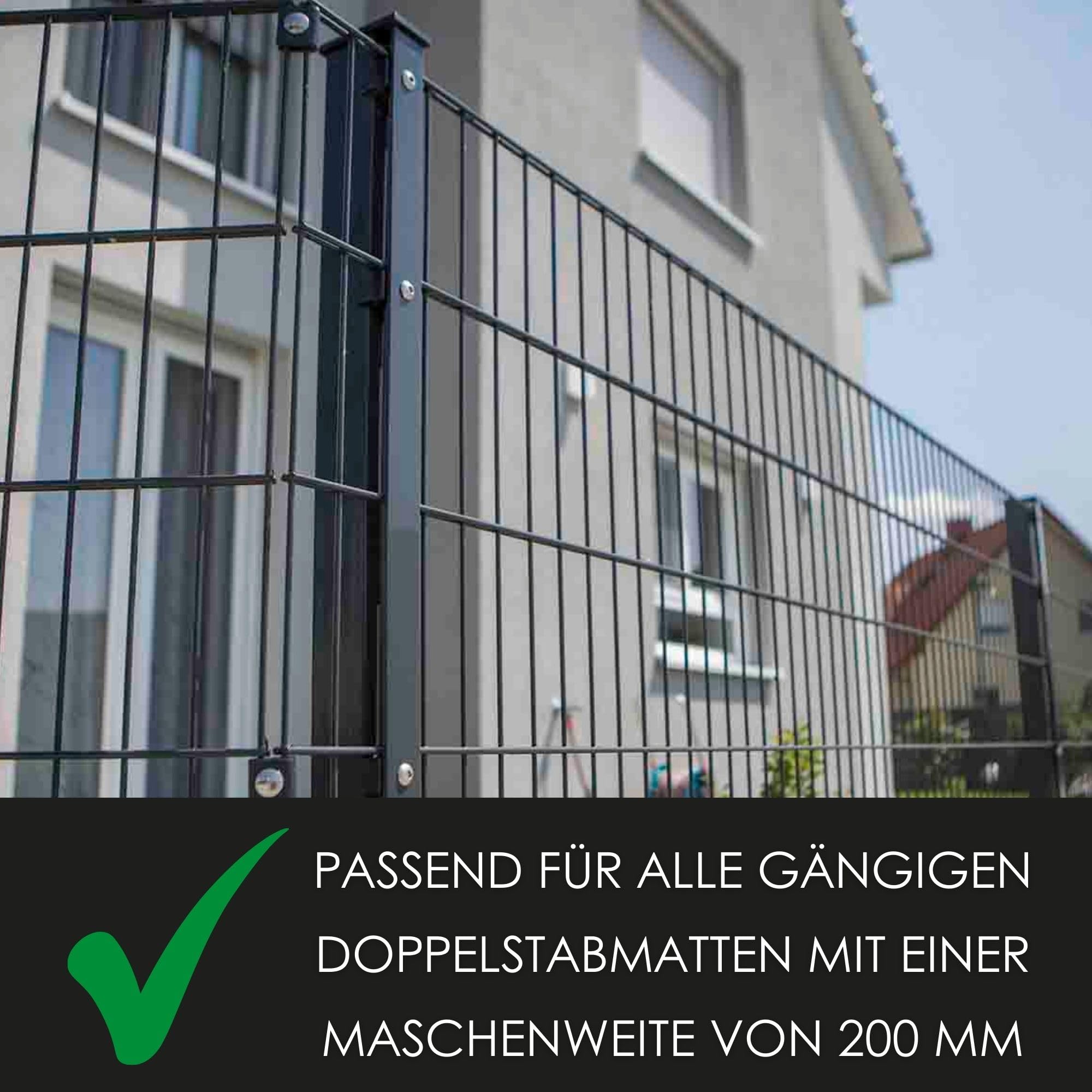 Zaundirekt Sichtschutzstreifen für Doppelstabmatten 50m x 19cm - 1,1 Stärke - Sichtschutz Zaun - Zaunfolie in Anthrazit - Vista 2.0 Sichtschutzrolle