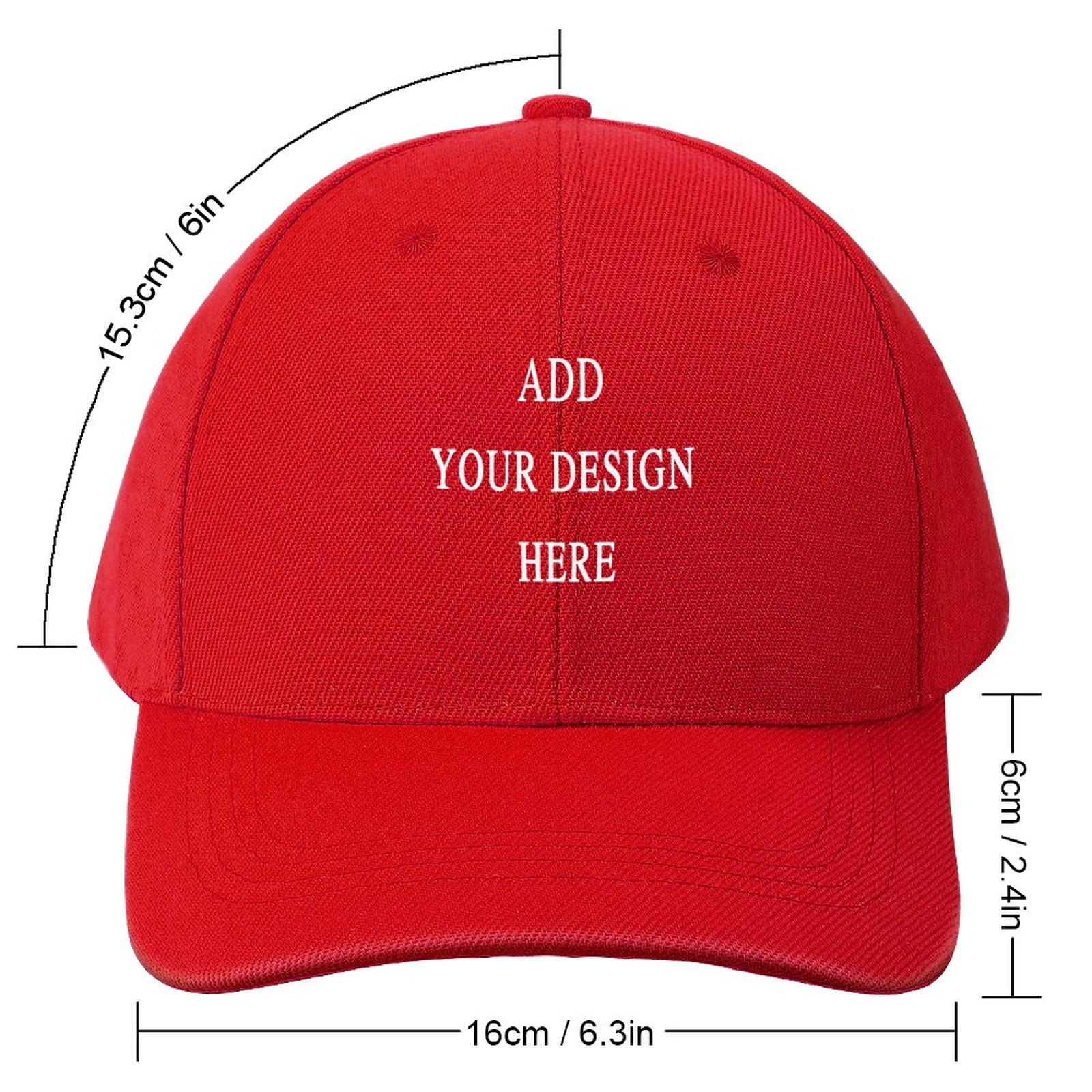 Custom Kid's Hat Personalized Baseball Hat Design You Own Kids Hats with Text Photo Logo Baseball Fitted Hat Unisex Child Street Hat,Red
