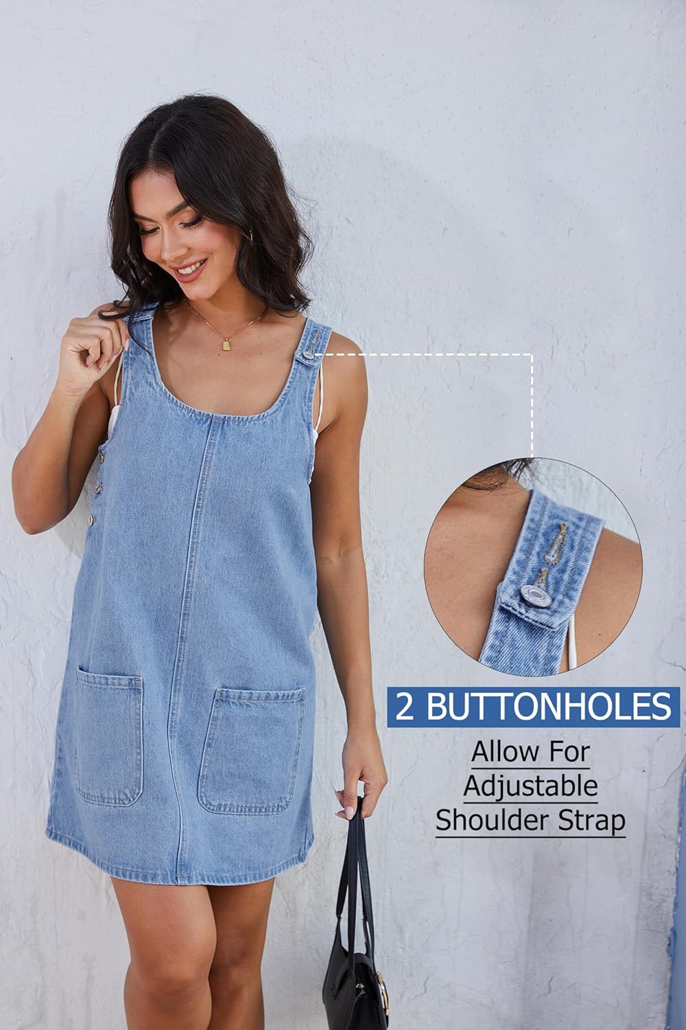 Jumppmile Womens Denim Overall Dress Casual Jeans Rompers Jumper Overalls - Image 4