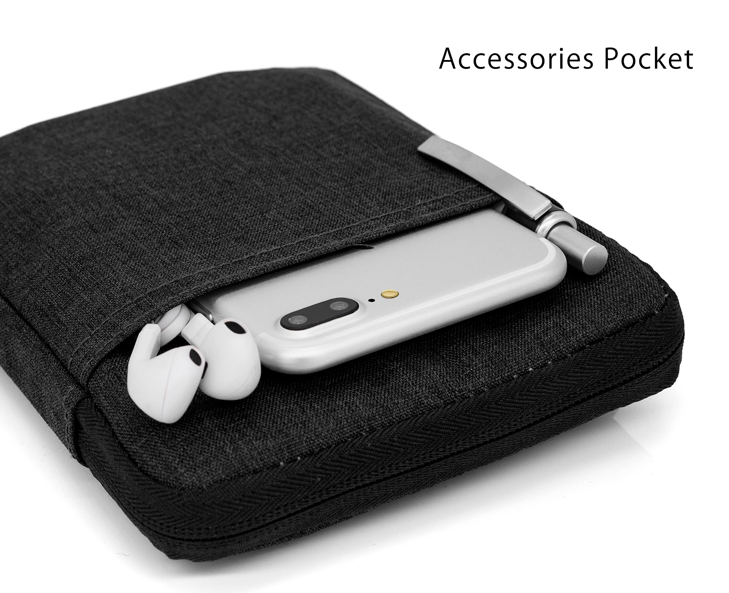 MyGadget Borsa Nylon 6,8" Case Protettiva per Kindle Paperwhite 11a Generazione Smartphone Nero