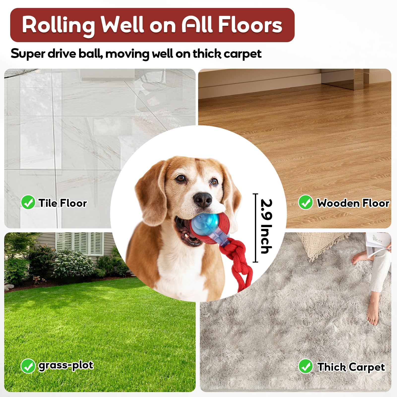 Dog Toys Interactive Dogs Ball with Super High-Speed Rechargeable Dog Toy Ball for Puppies - image 2