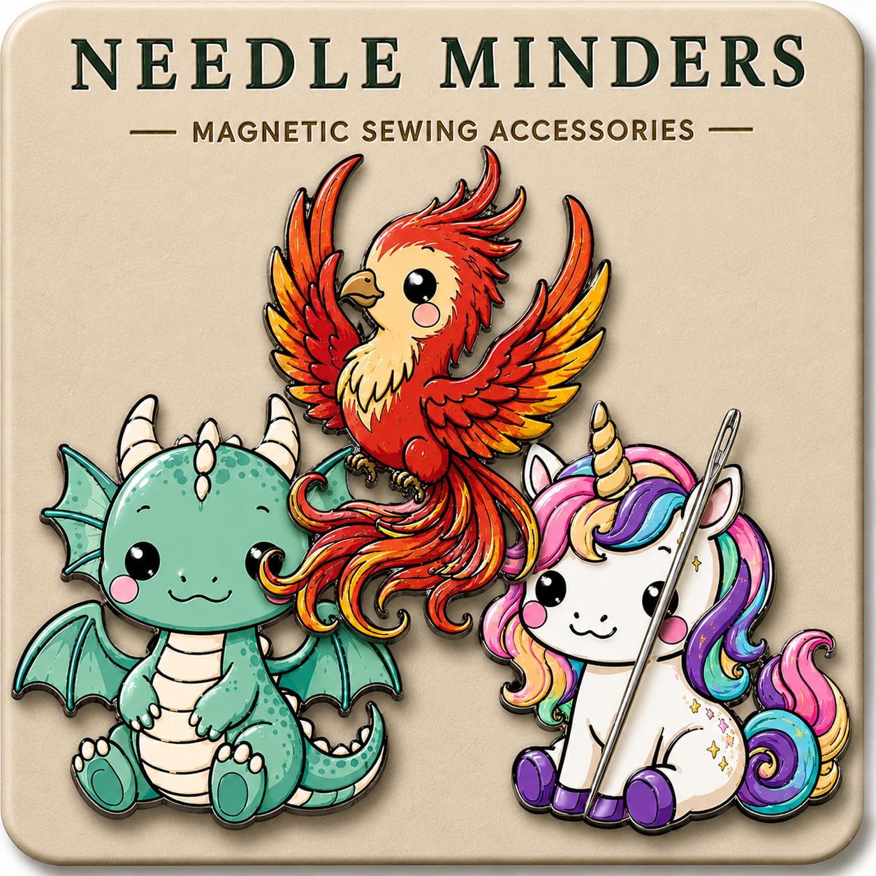 Kraftex Magnetic Needle Minder. Needleminder for Embroidery &amp; Sewing. Cute Needlepoint Accessories. Magnetic Needle Holder for Cross Stitch. Cute Magnet Pin Gift
