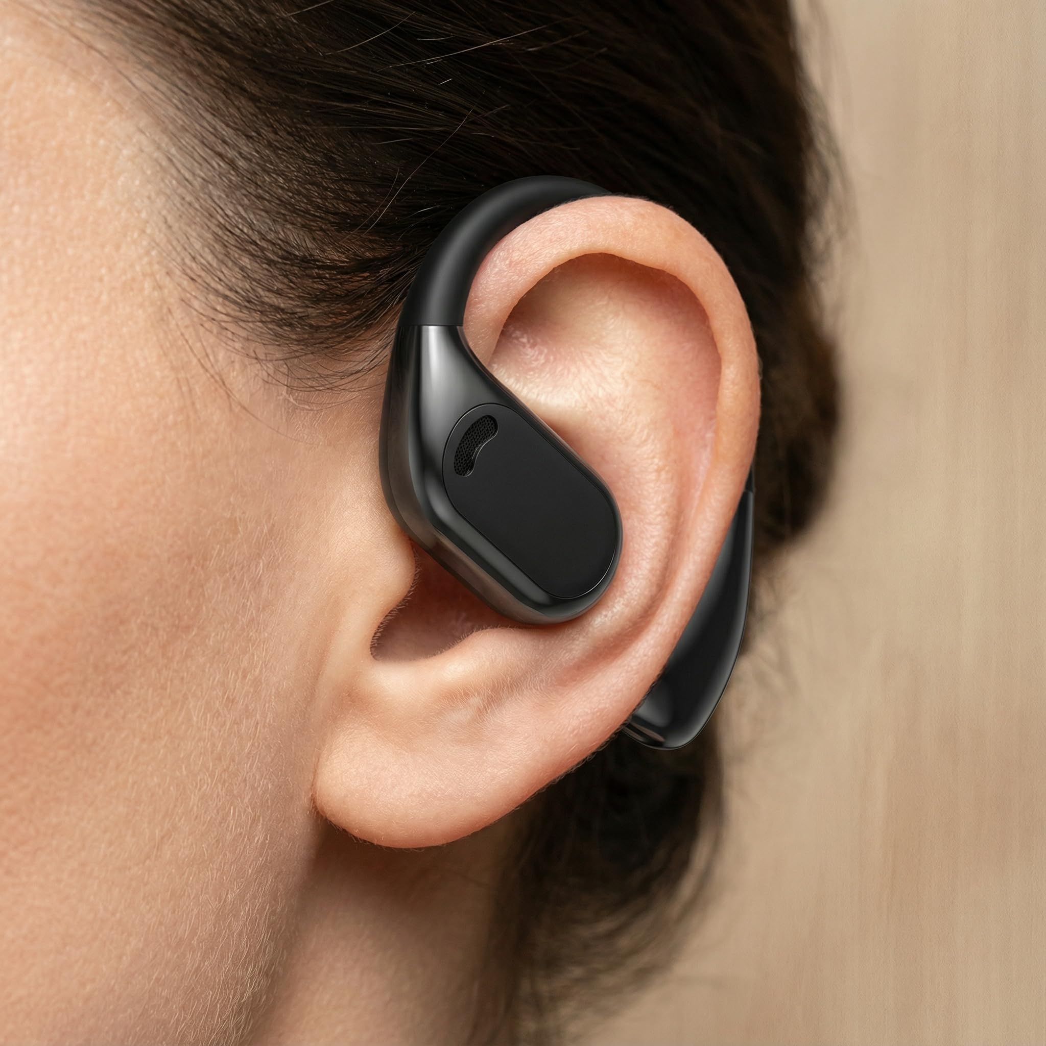 Auricolari aperti, auricolari wireless Bluetooth 5.4, display a LED, auricolari Bluetooth per allenamento/corsa, controlli touch con riduzione del rumore AI, 72 ore di autonomia, impermeabili