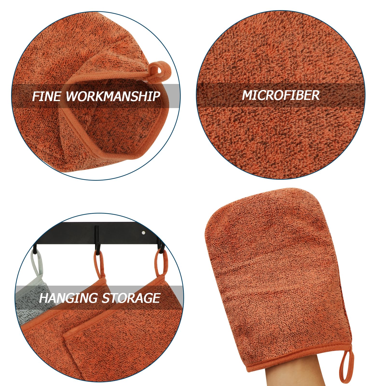 VGANNTA Gants De Toilette Coton Icrofibre Bebe Serviette Icrofibre Visage Gant Douche Enfant