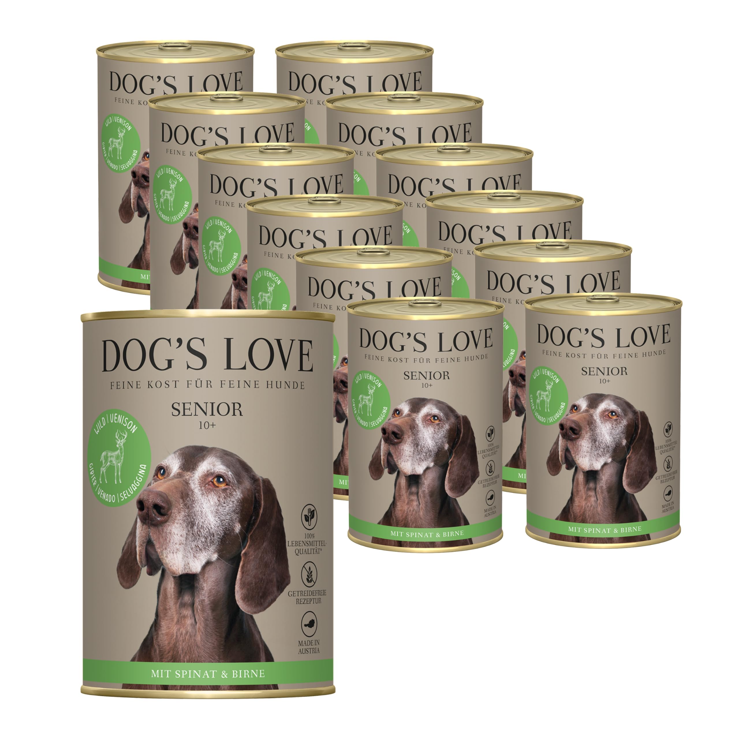 DOG'S LOVE Senior Hunde-Nassfutter Wild 12 x 400g | ohne Getreide & Zucker
