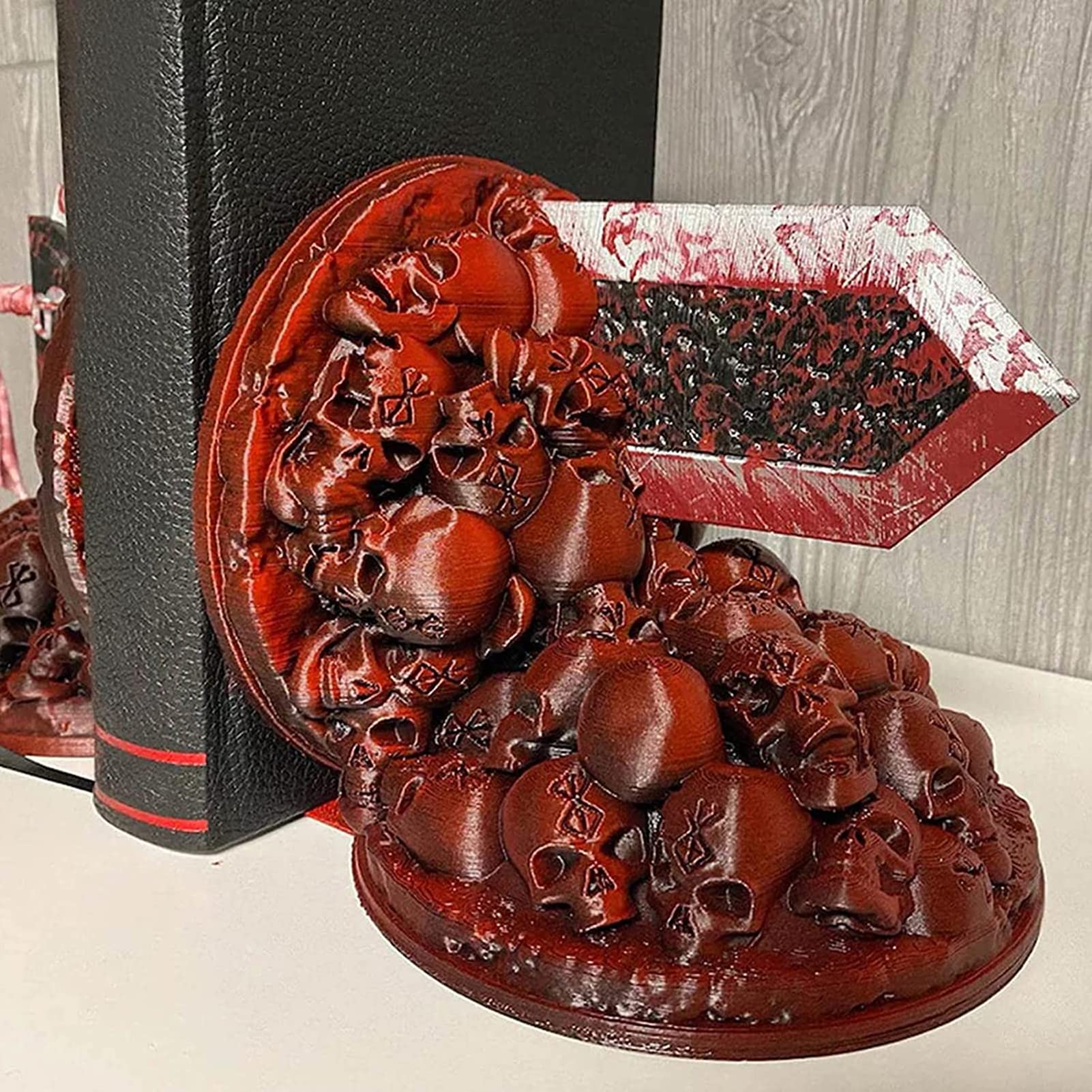 Berserk Bookends, wütender Dragon Slayer Harz Crafts Statue Ornament Desktop Bücherregal Dekorative Bücher Halter Home Dekoration (Klein)