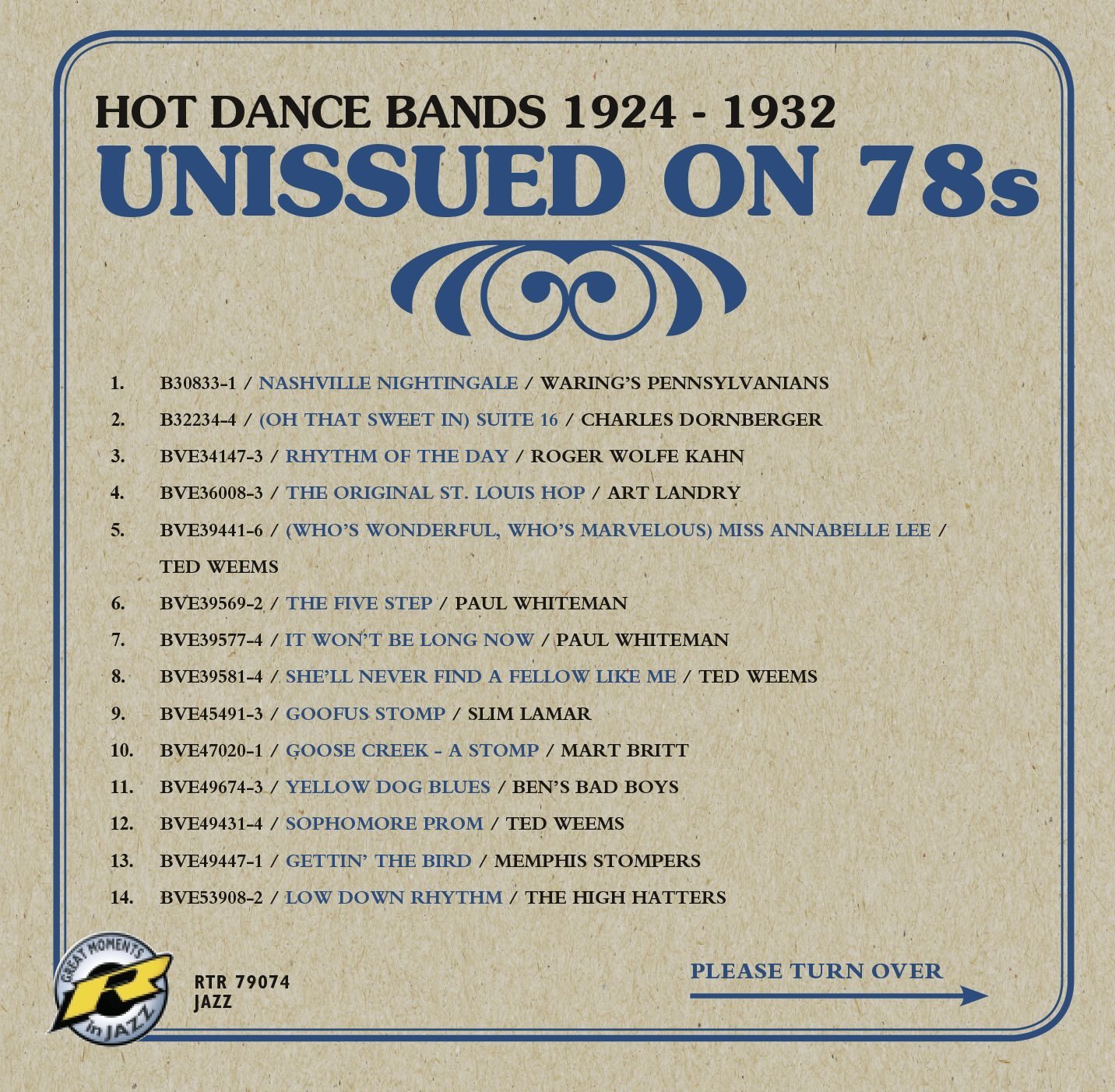 Unissued On 78s - Hot Dance Bands 1924-1932