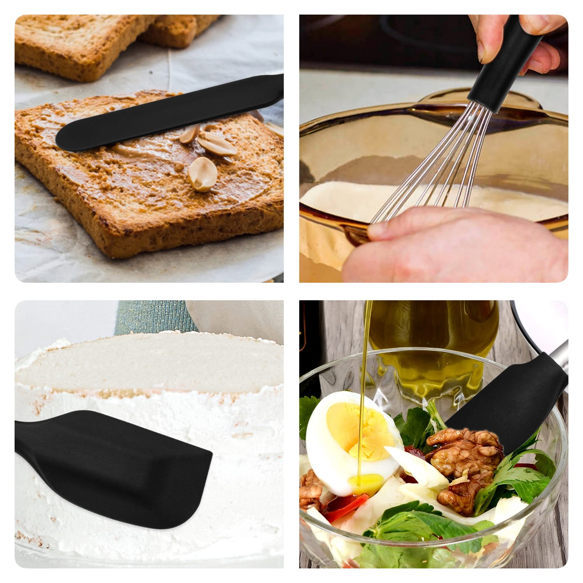Set di utensili da cucina, set di utensili da cucina, set di spatole in silicone antiaderente, set di utensili essenziali da cucina