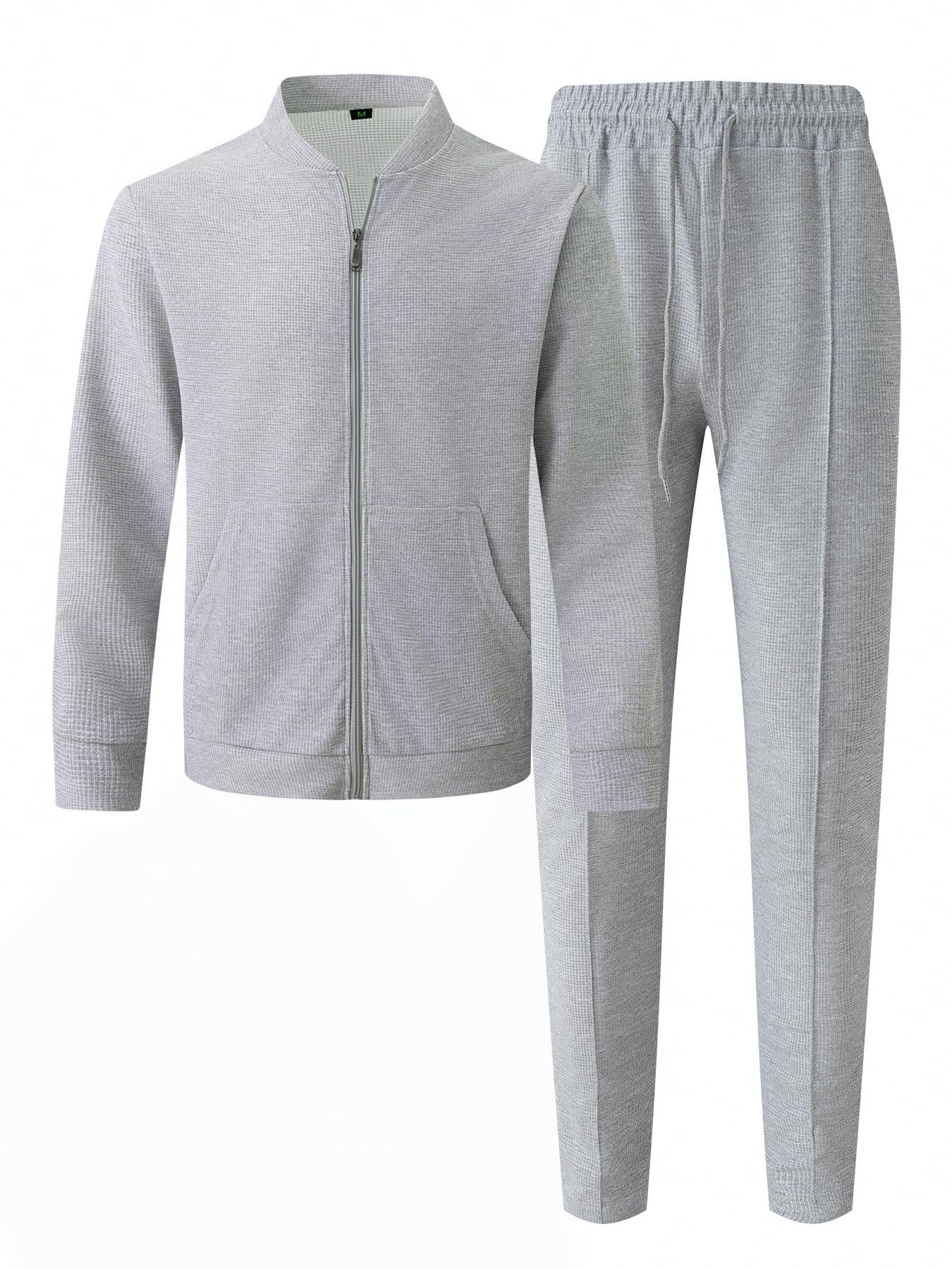 2 Piezas Juego De Sudaderas Suit Sudadera De Cuello De Béisbol Chándal Hombre Sudaderas Deportivas Top Y Juego De Trotar Deportivo Inferior Moda Traje