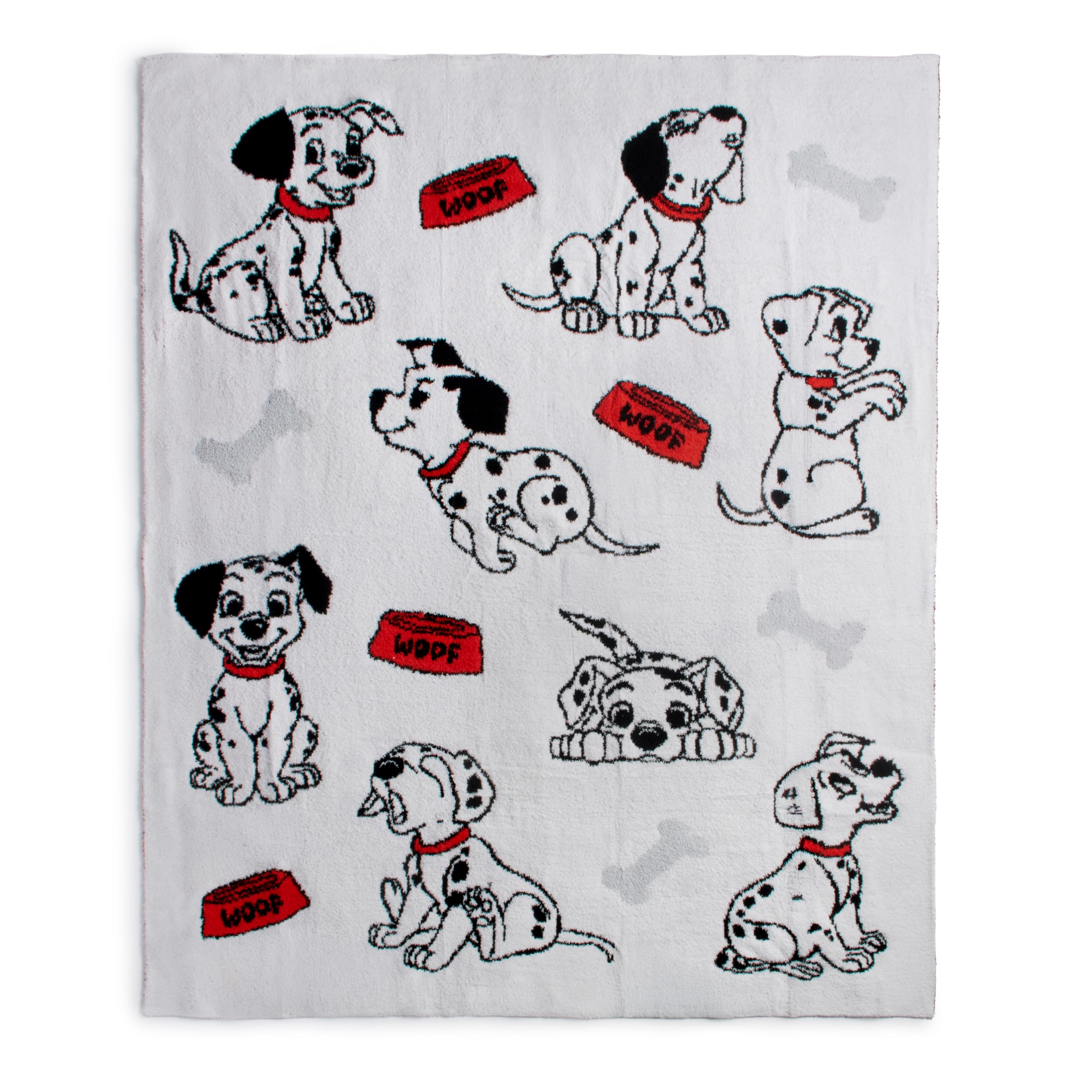 Jay Franco Kids Feather Knit Blanket – 50" x 60" Inch Soft &amp; Cozy Plush Throw for Bedroom &amp; Couch Décor, Official Licensed Product, White - 101 Dalmatians